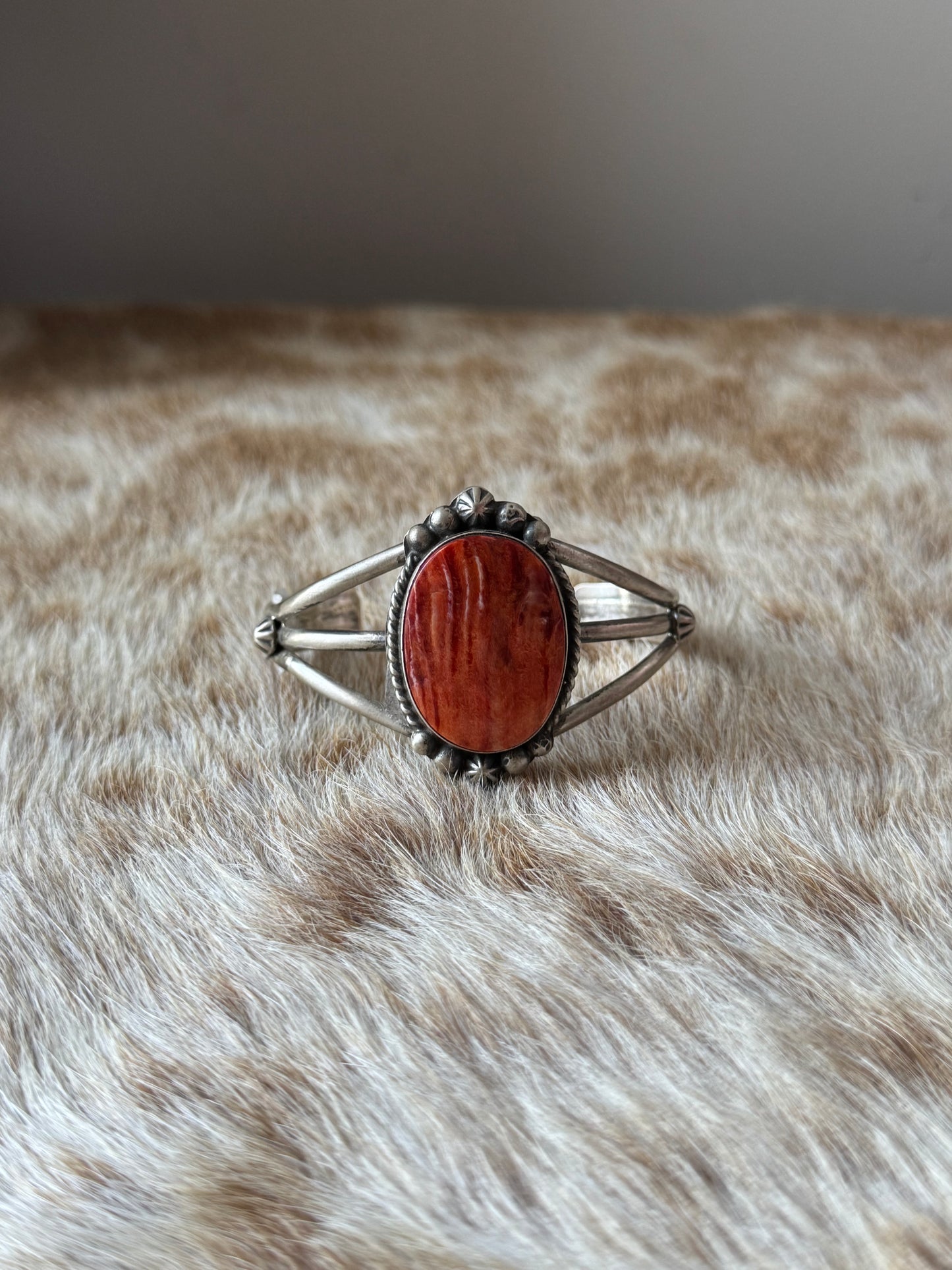 Orange Spiny Oyster Cuff Bracelet