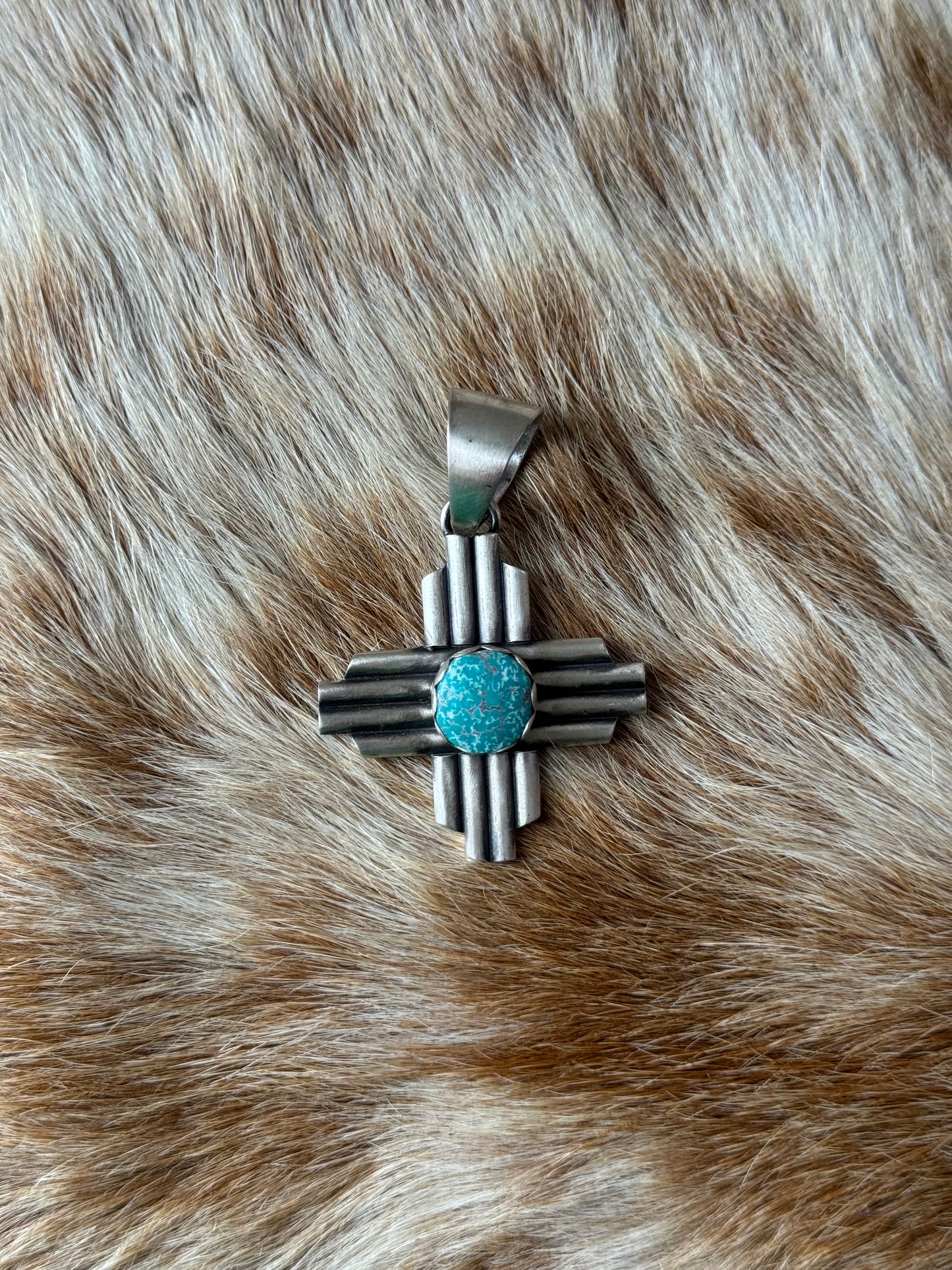 Kingman Turquoise Zia Pendant