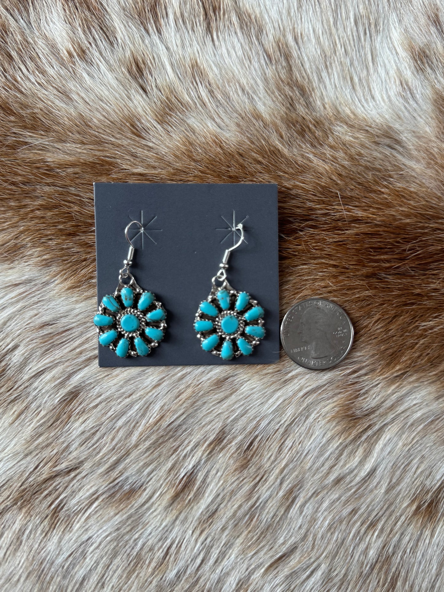 Turquoise Cluster Dangle Earrings