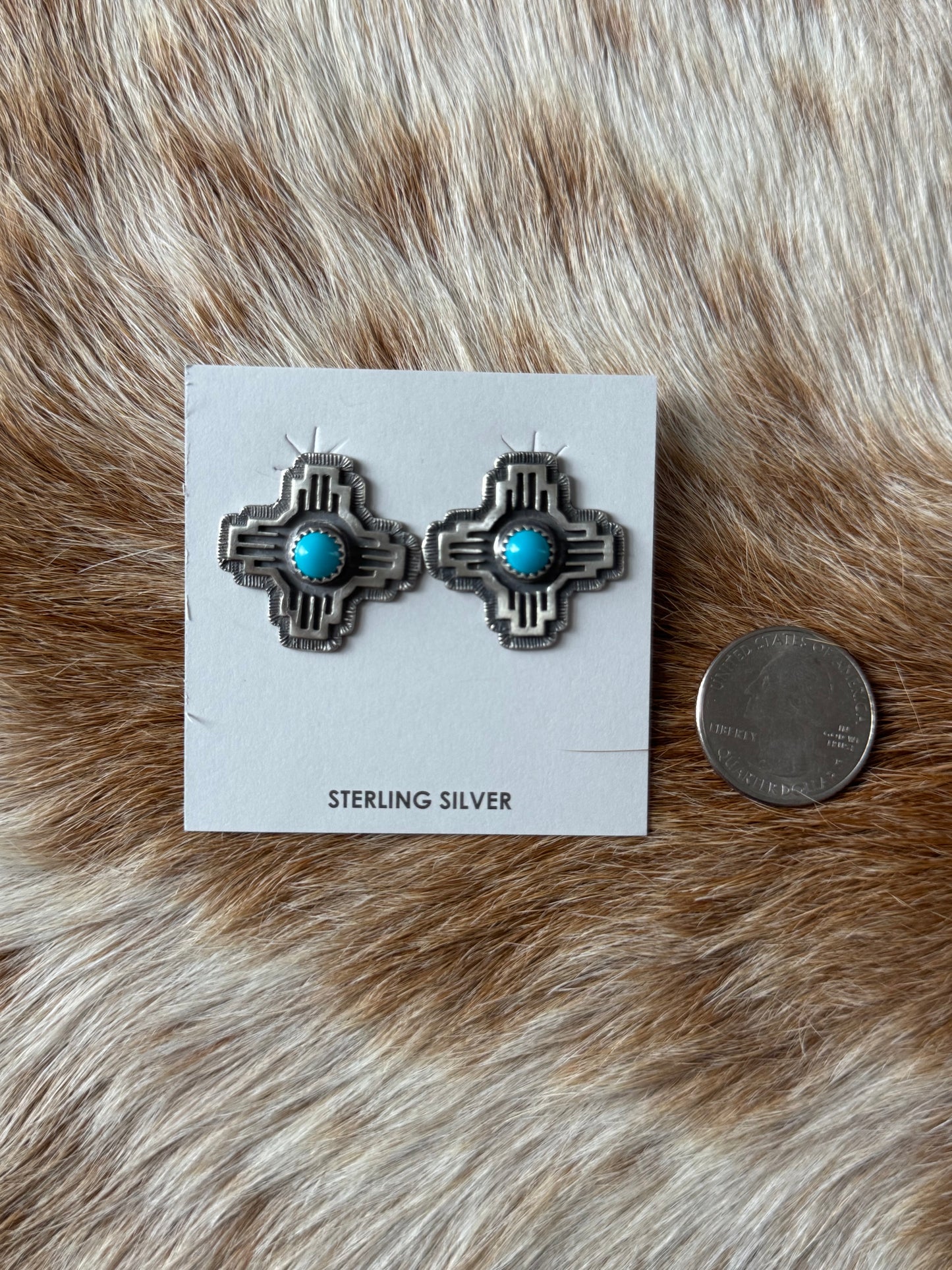 Kingman Turquoise Zia Earrings