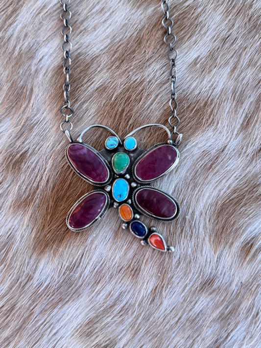 Multicolor Dragonfly Necklace
