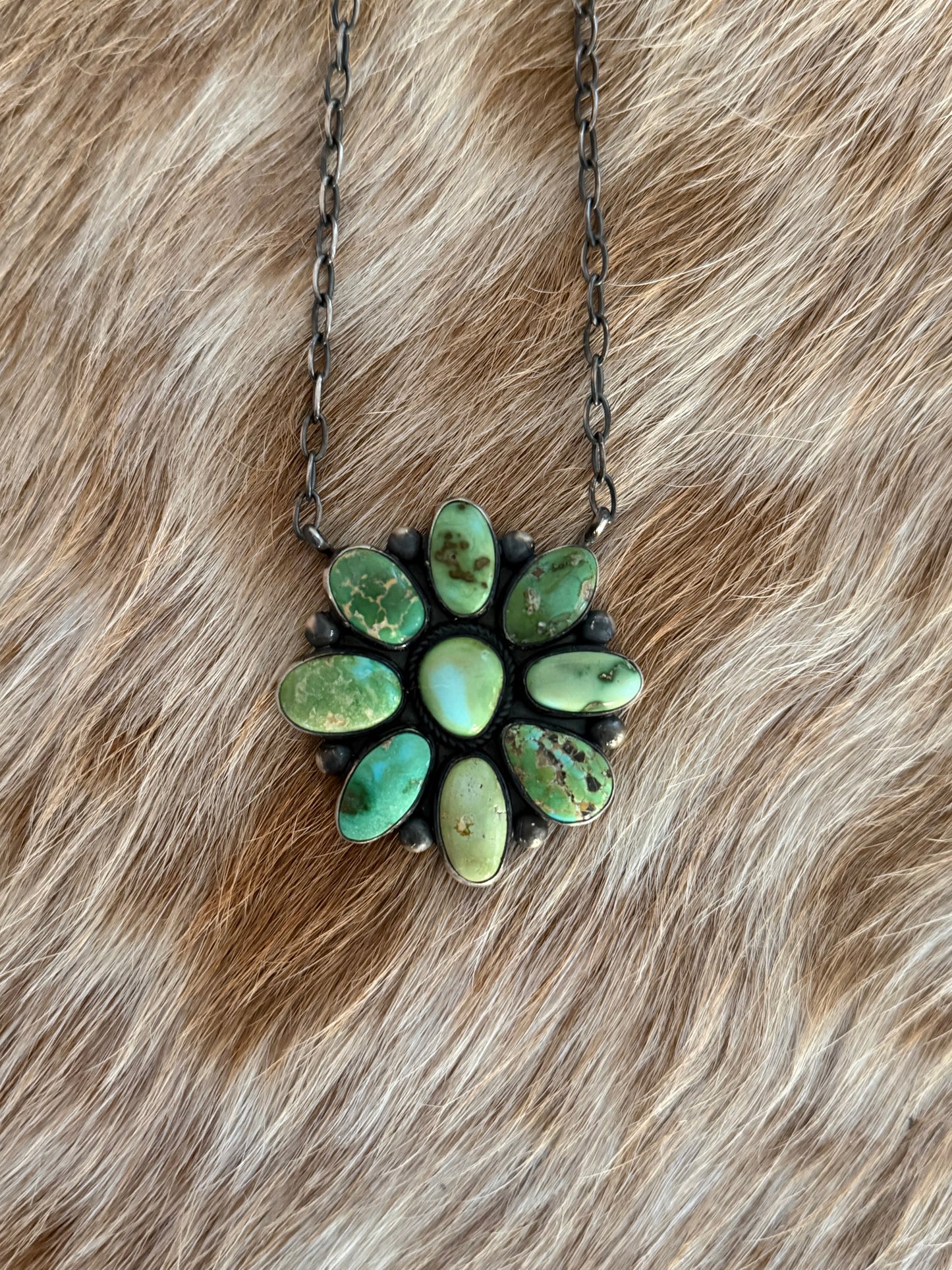 Sonoran Gold Turquoise Cluster Necklace