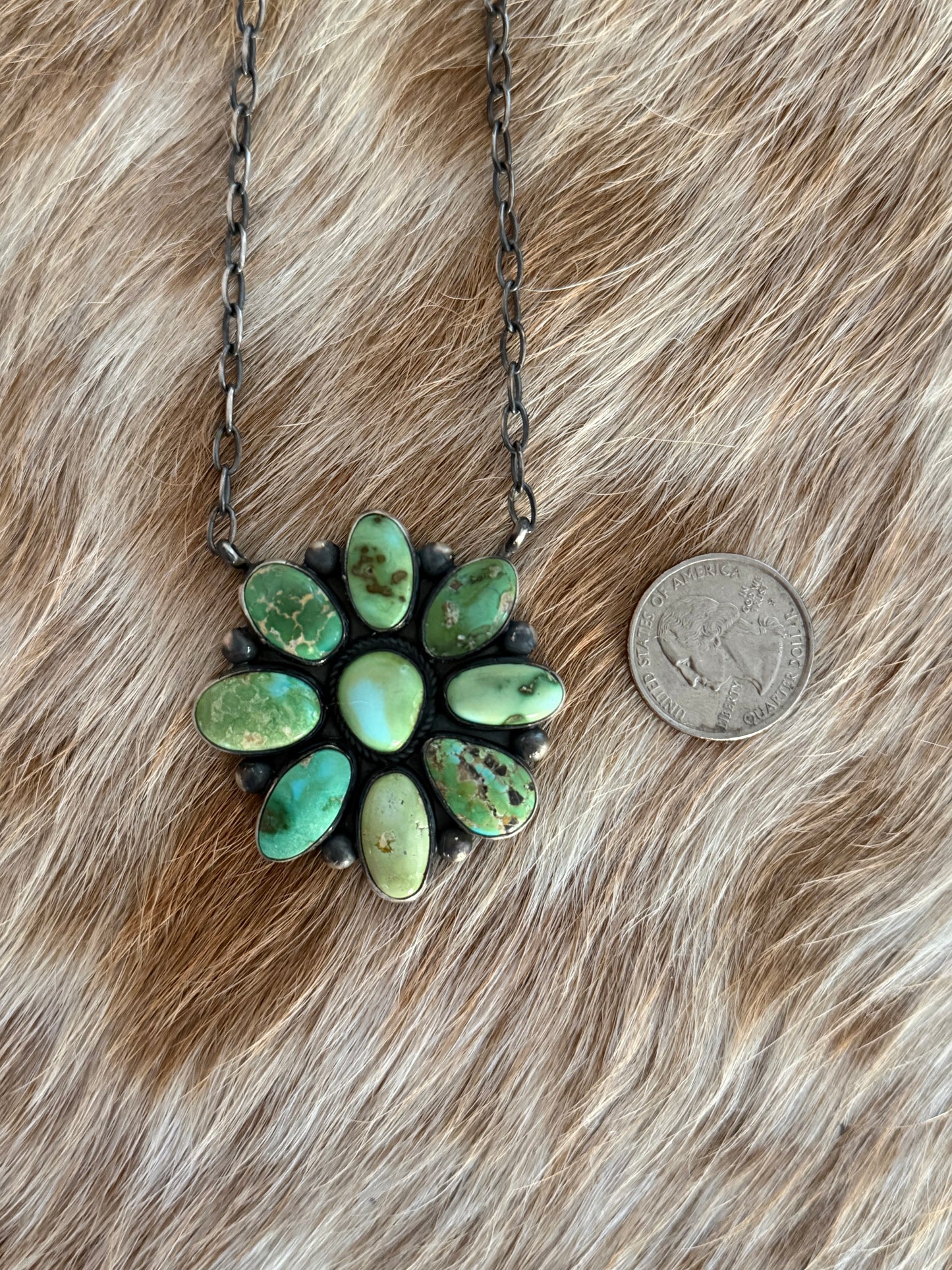 Sonoran Gold Turquoise Cluster Necklace
