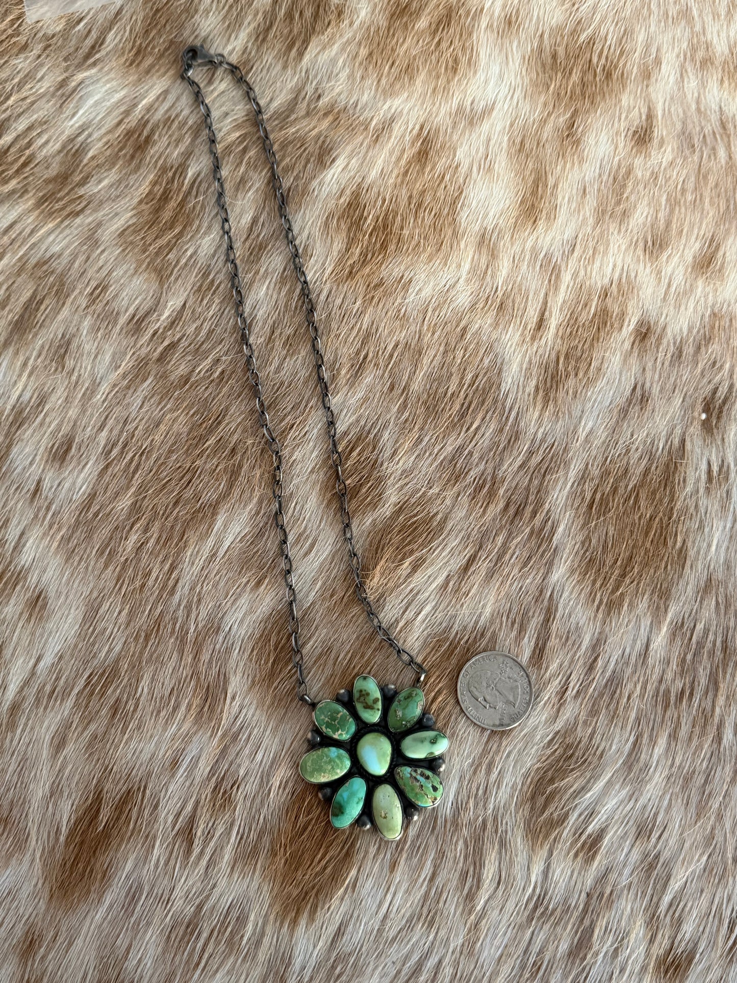 Sonoran Gold Turquoise Cluster Necklace