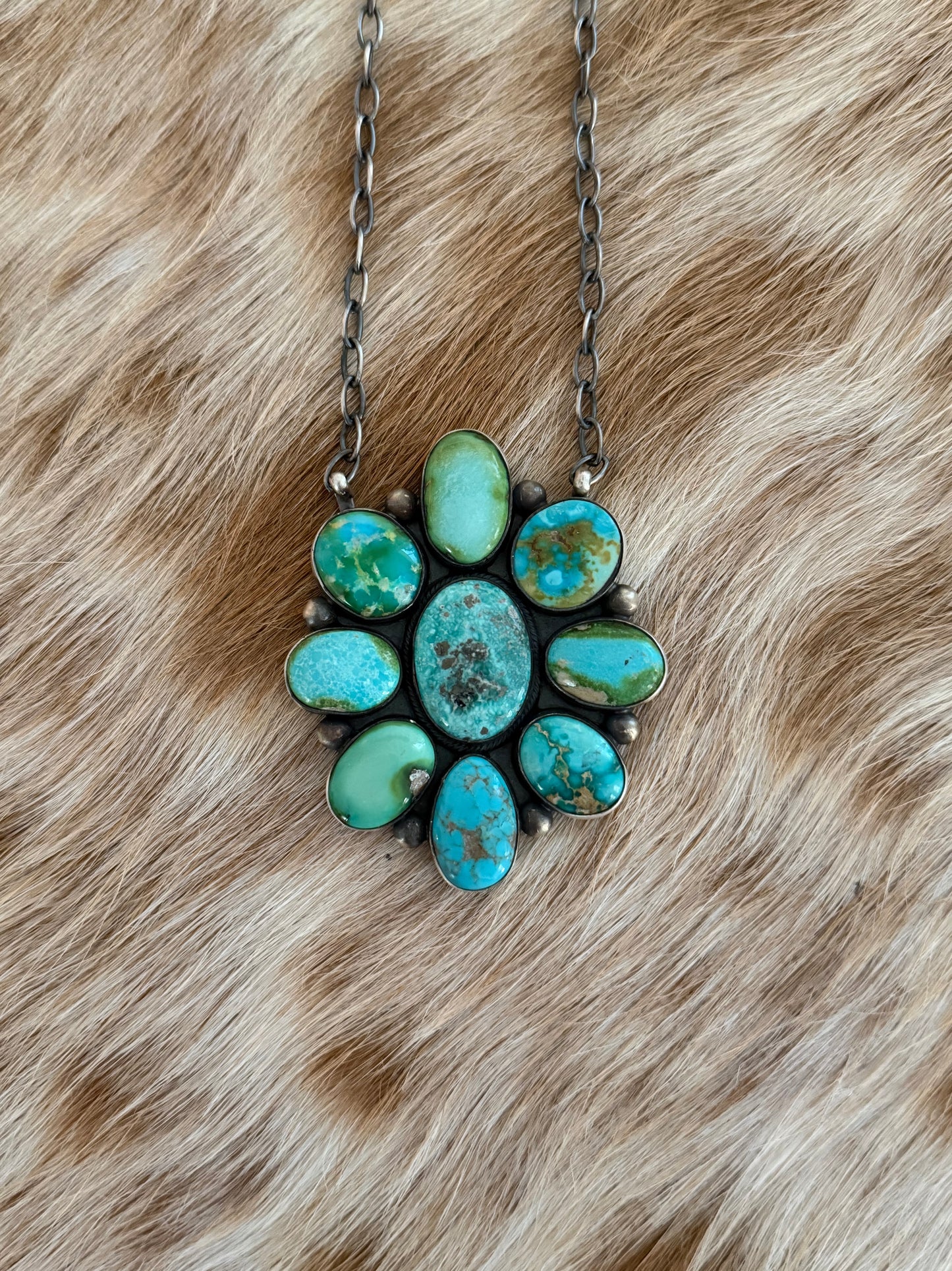 Sonoran Gold Turquoise Cluster Necklace