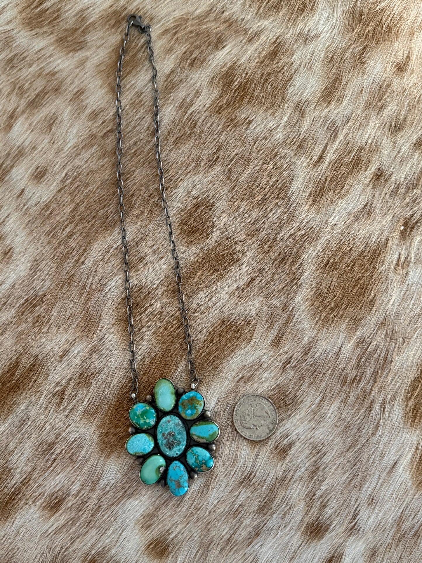 Sonoran Gold Turquoise Cluster Necklace