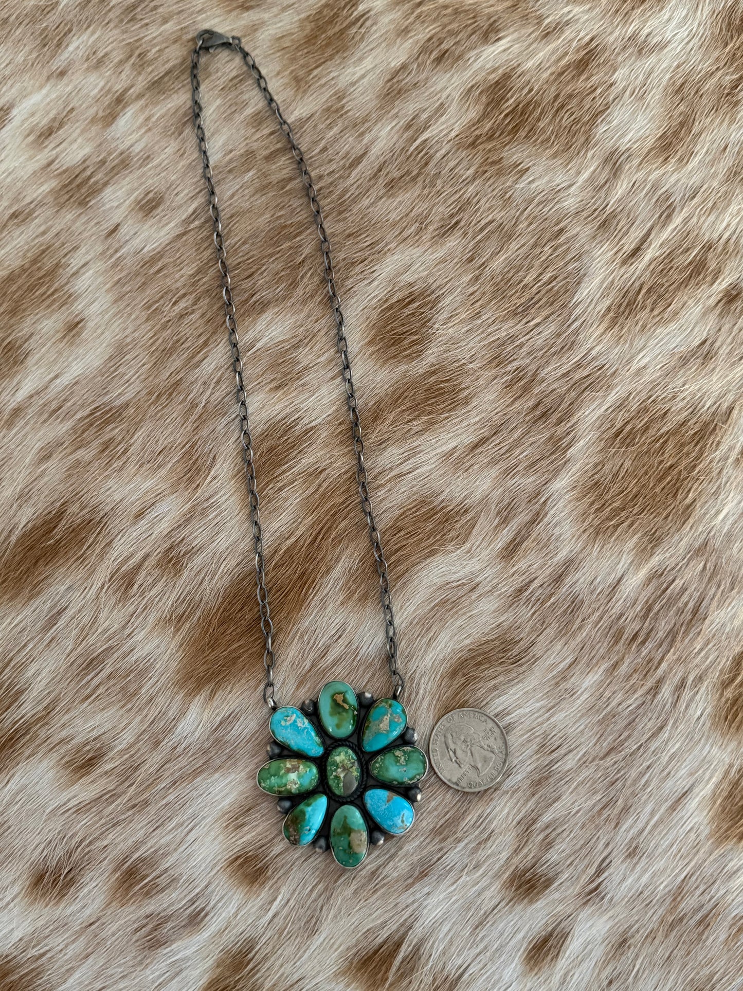 Sonoran Gold Turquoise Cluster Necklace