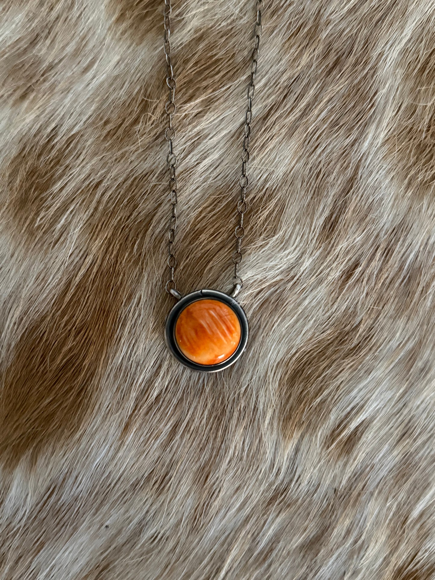 Orange Spiny Oyster Shell Necklace