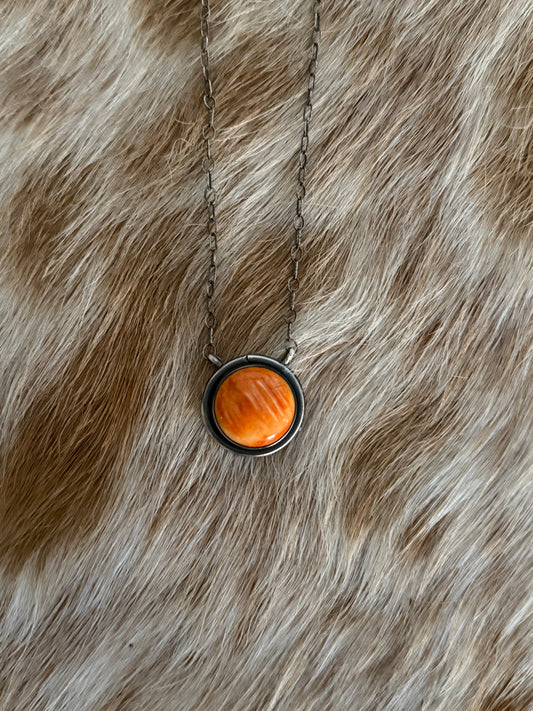Orange Spiny Oyster Shell Necklace