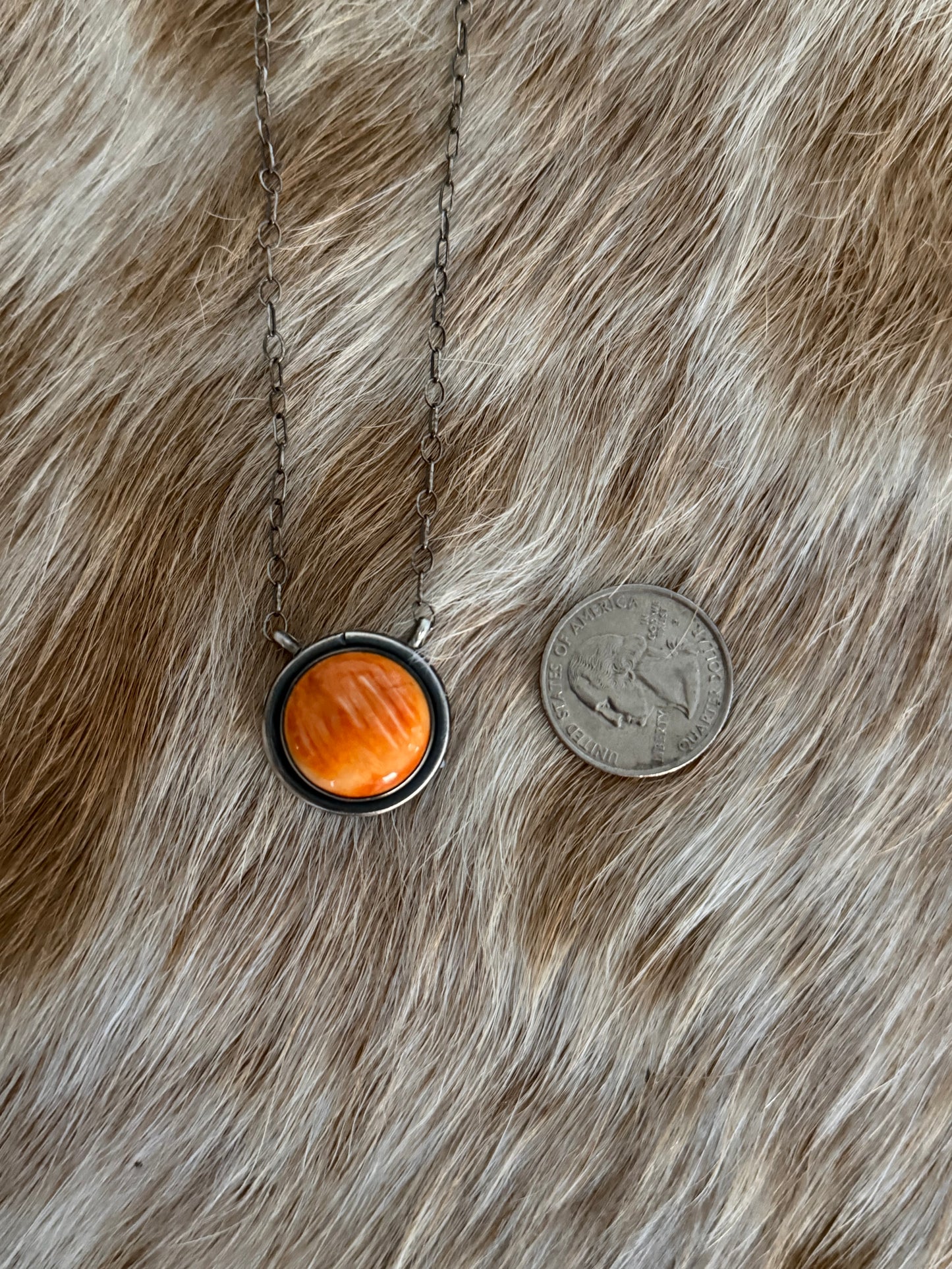 Orange Spiny Oyster Shell Necklace