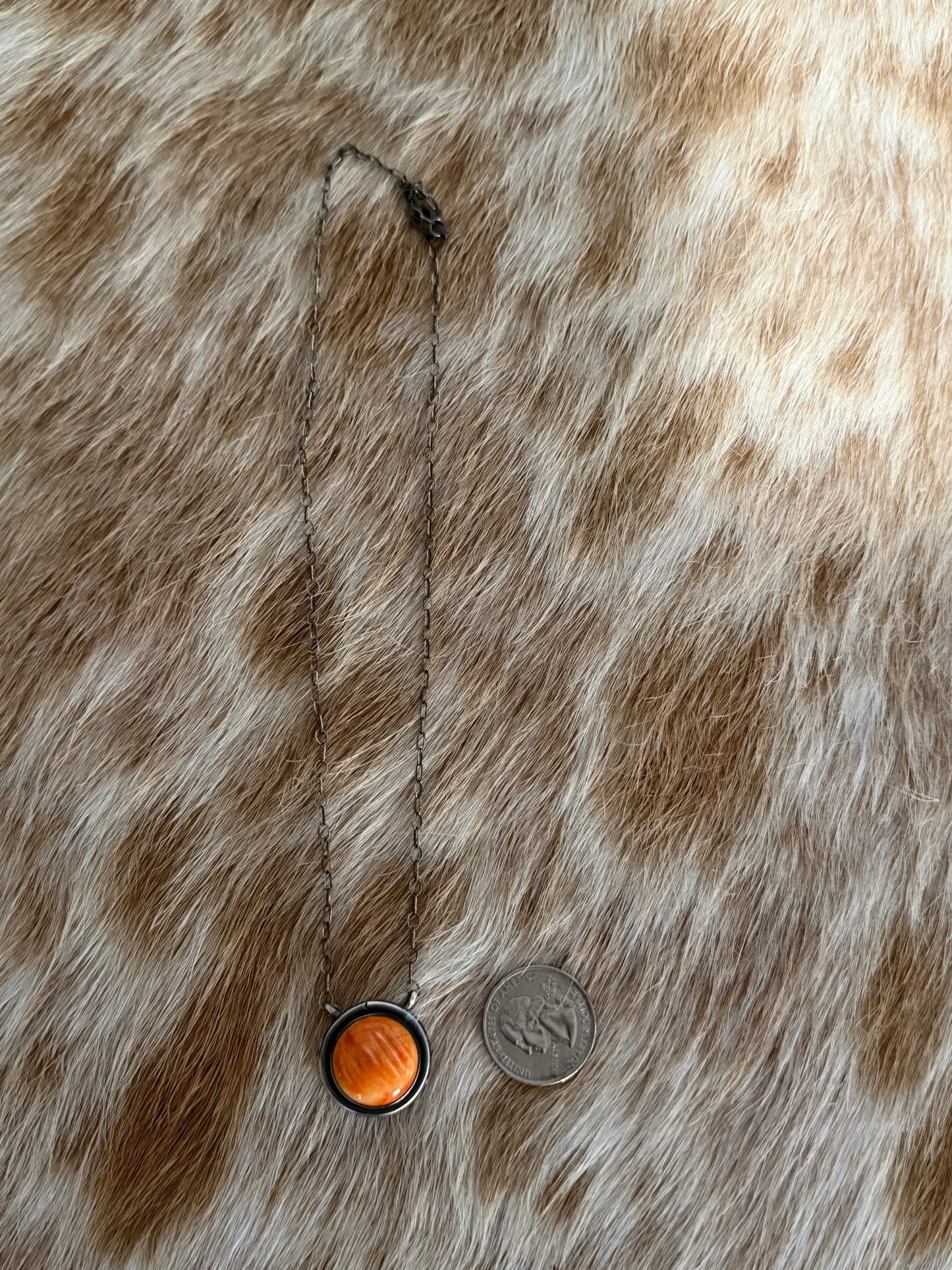 Orange Spiny Oyster Shell Necklace