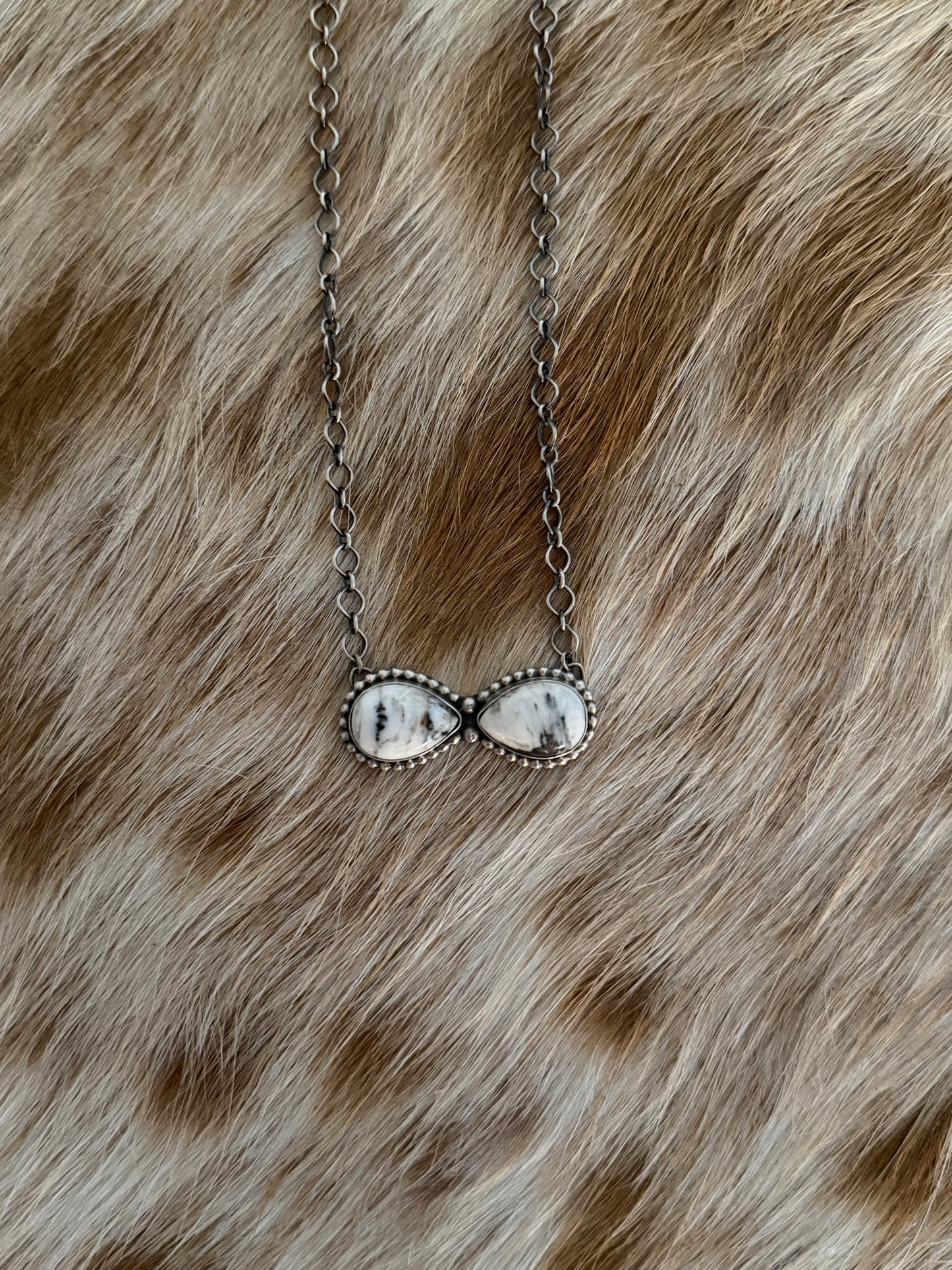 White Buffalo Bar Necklace