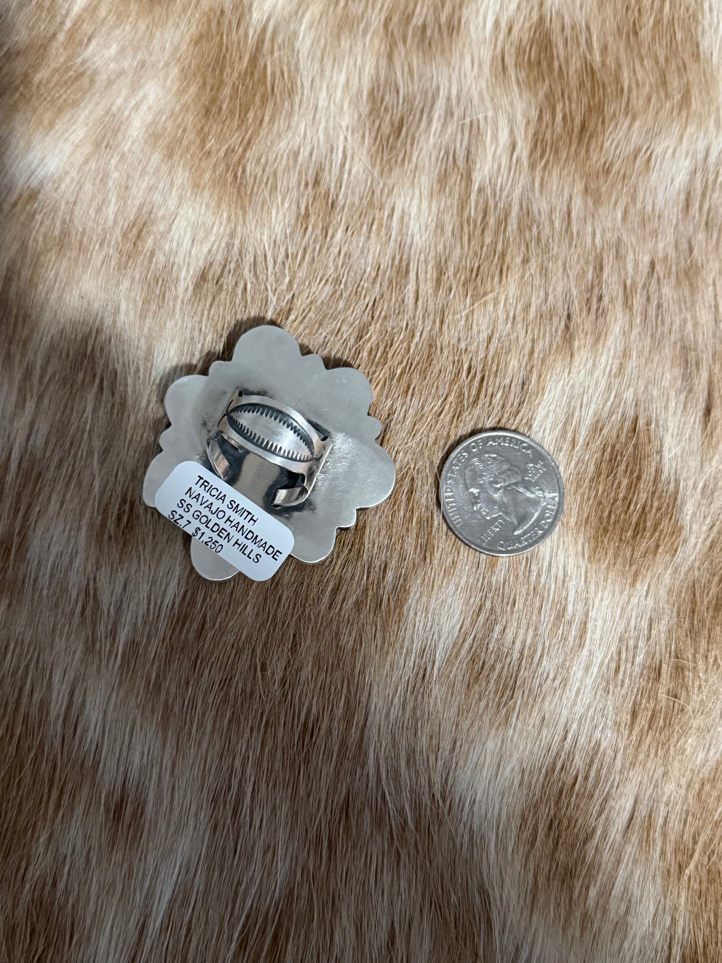 Size 7 Golden Hills Turquoise Cluster Ring