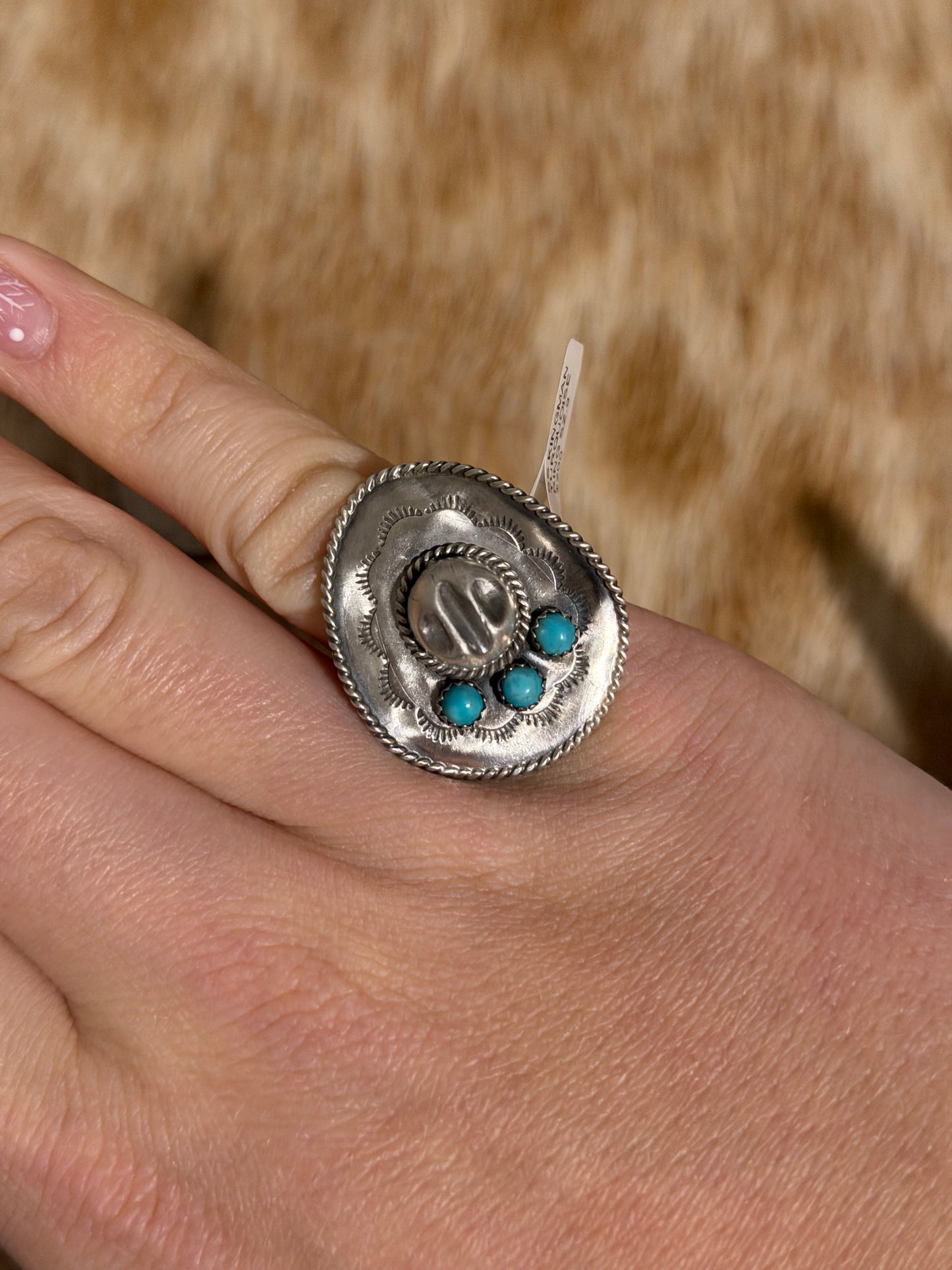 Kingman Turquoise Cowboy Hat Ring