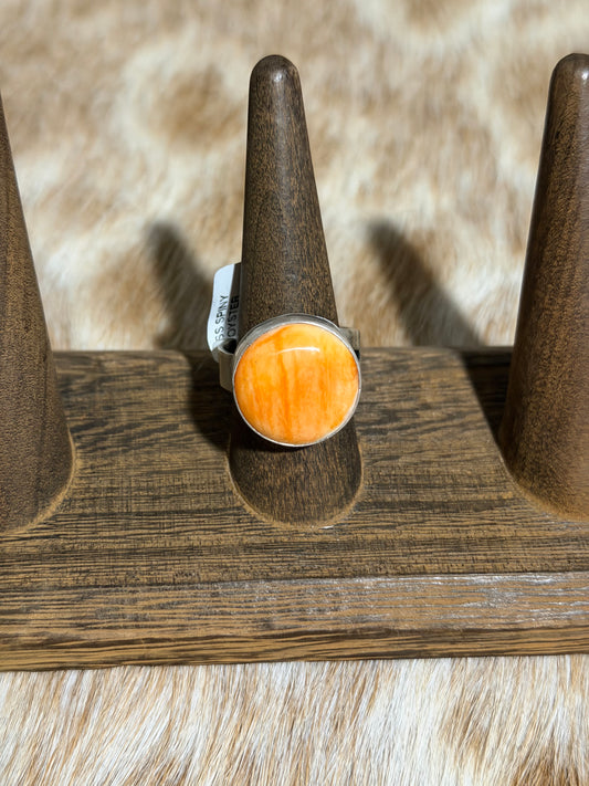 Adjustable Orange Spiny Oyster Shell Ring