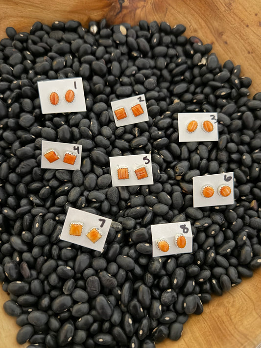 Orange Spiny Oyster Shell Earrings