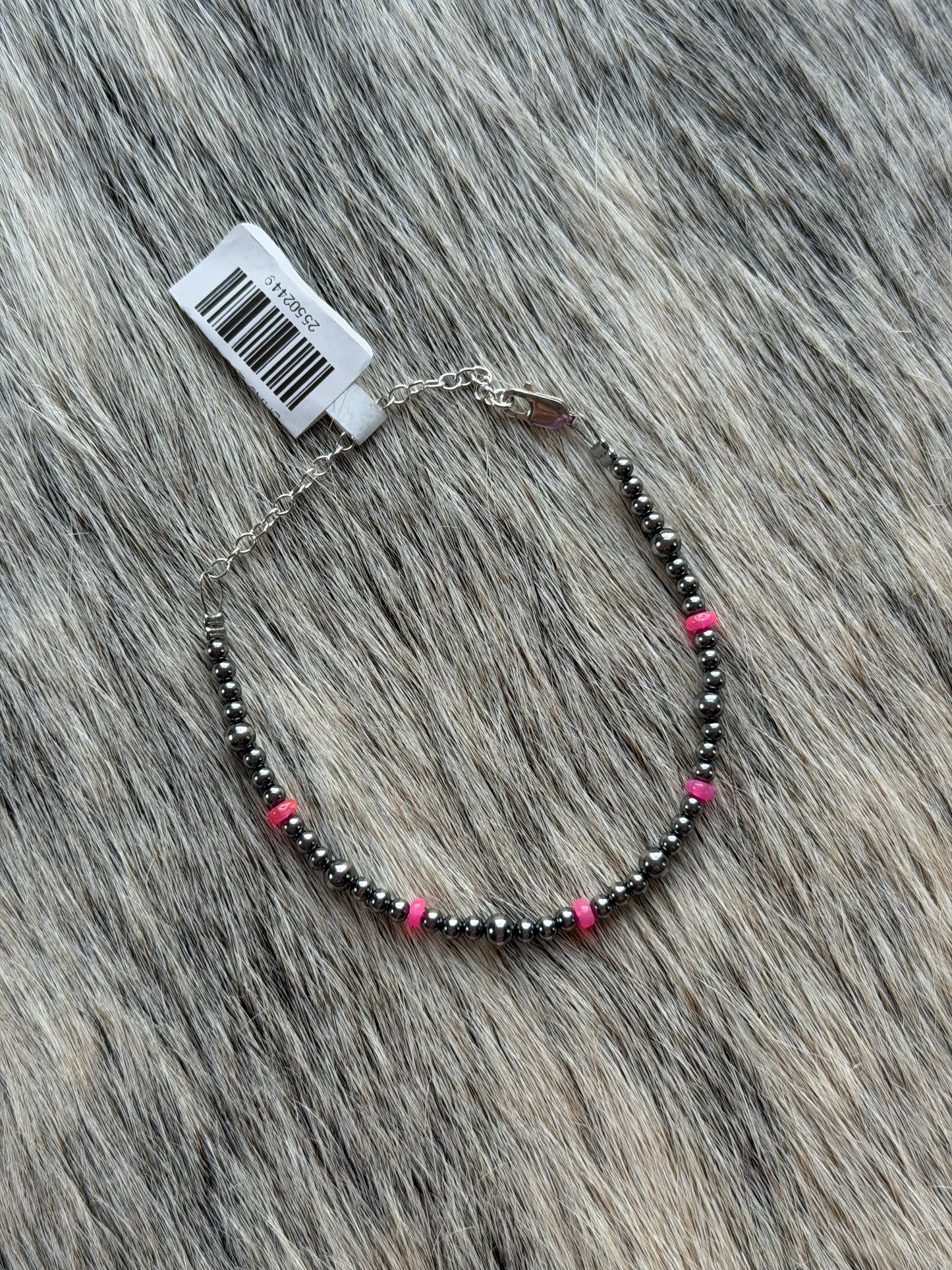 6.25" Hot Pink Opal Bracelet