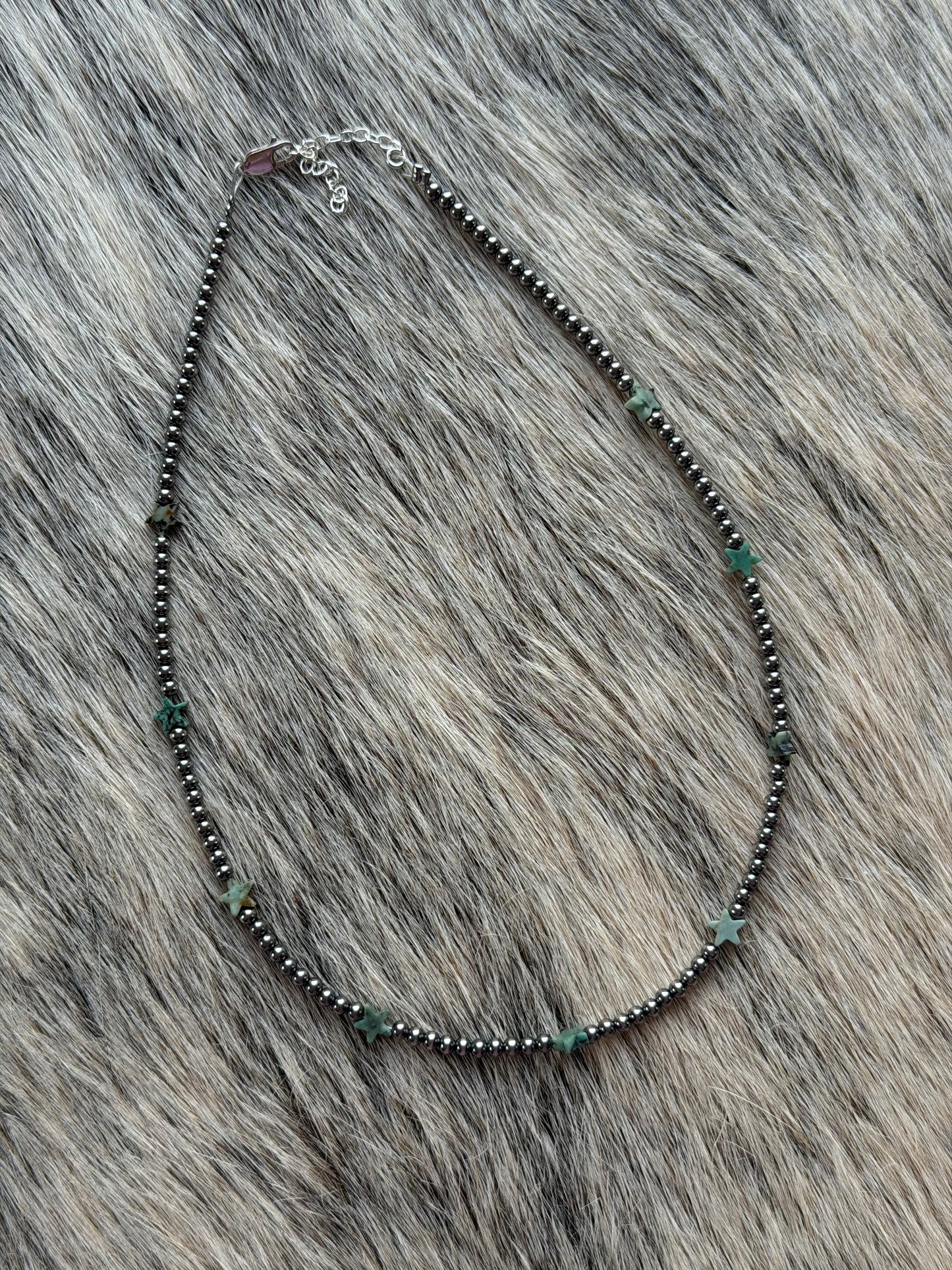 15" African Turquoise Star Necklace