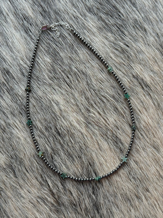 15" African Turquoise Star Necklace