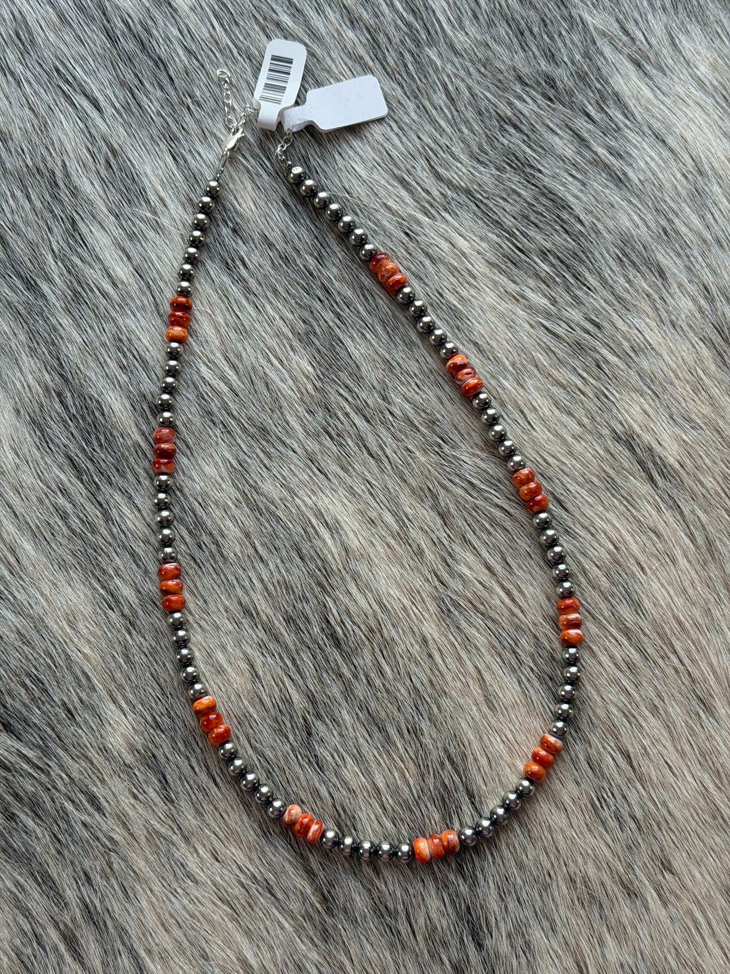 18" Orange Spiny Oyster Shell Necklace