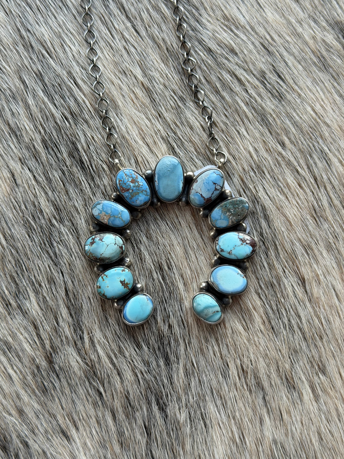 Golden Hills Turquoise Cluster Naja Necklace