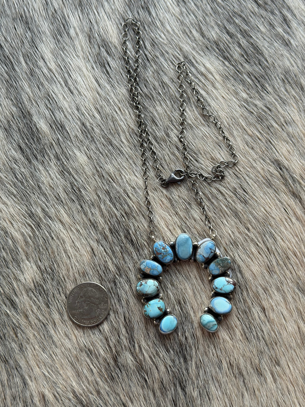 Golden Hills Turquoise Cluster Naja Necklace