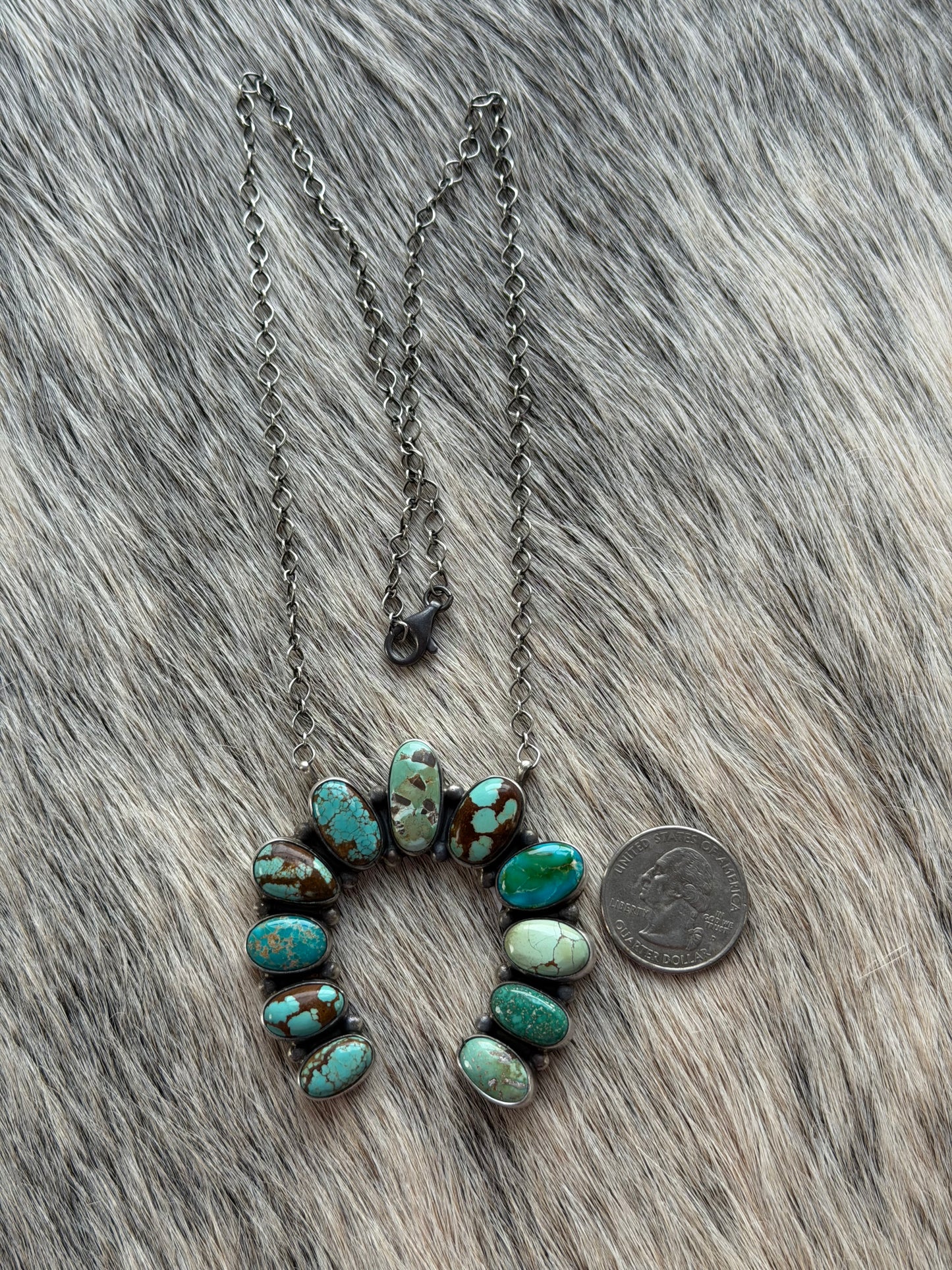 Mixed Turquoise Cluster Naja Necklace