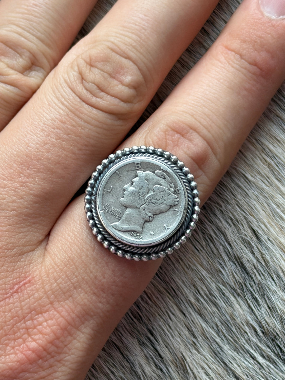Adjustable Mercury Dime Ring