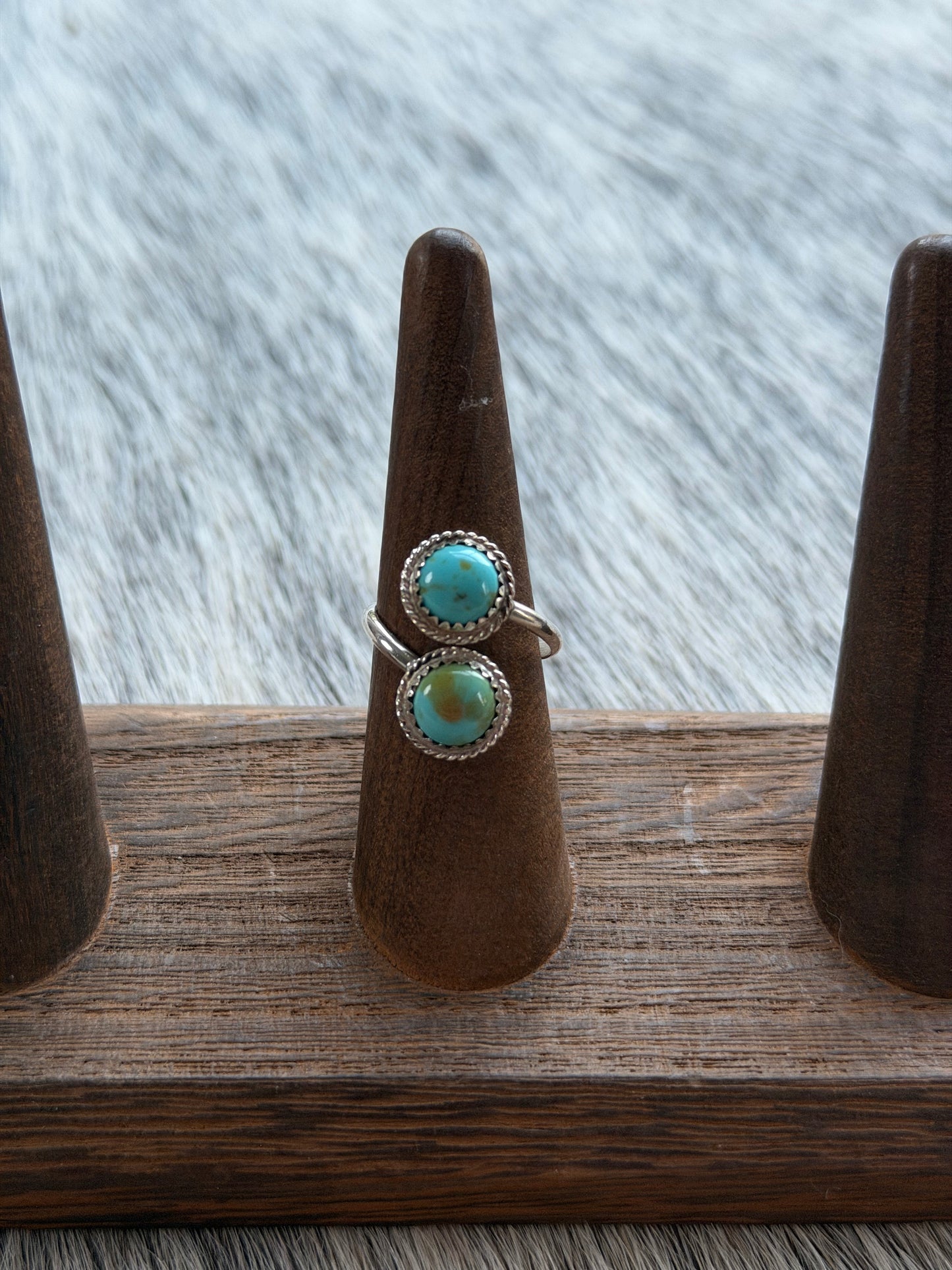Adjustable Kingman Turquoise Wrap Ring