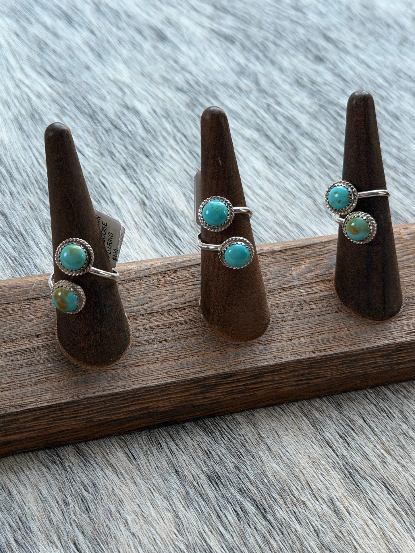 Adjustable Kingman Turquoise Wrap Ring