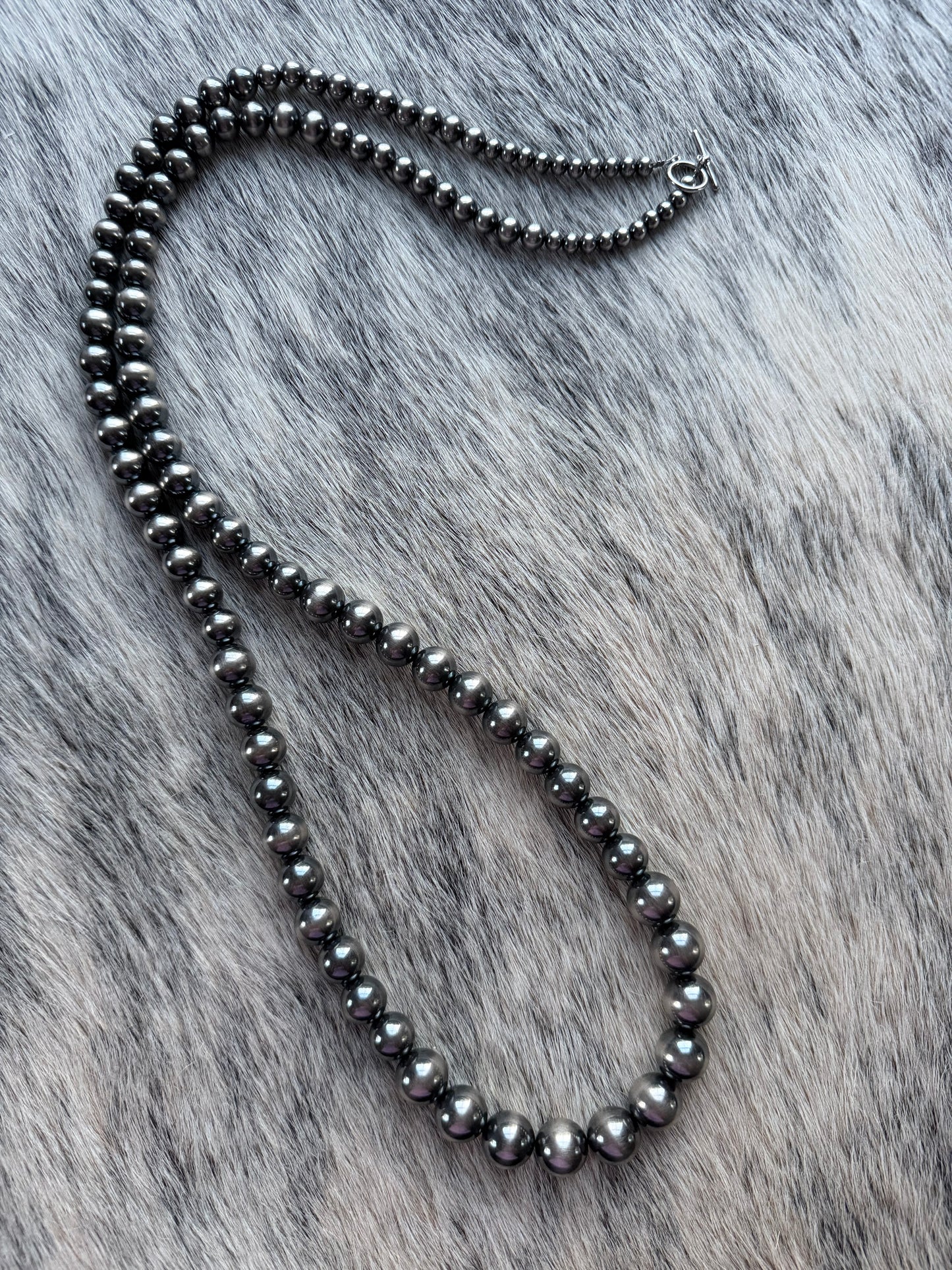 45" LONG 6mm-16mm Graduated Sterling Pearl Necklace
