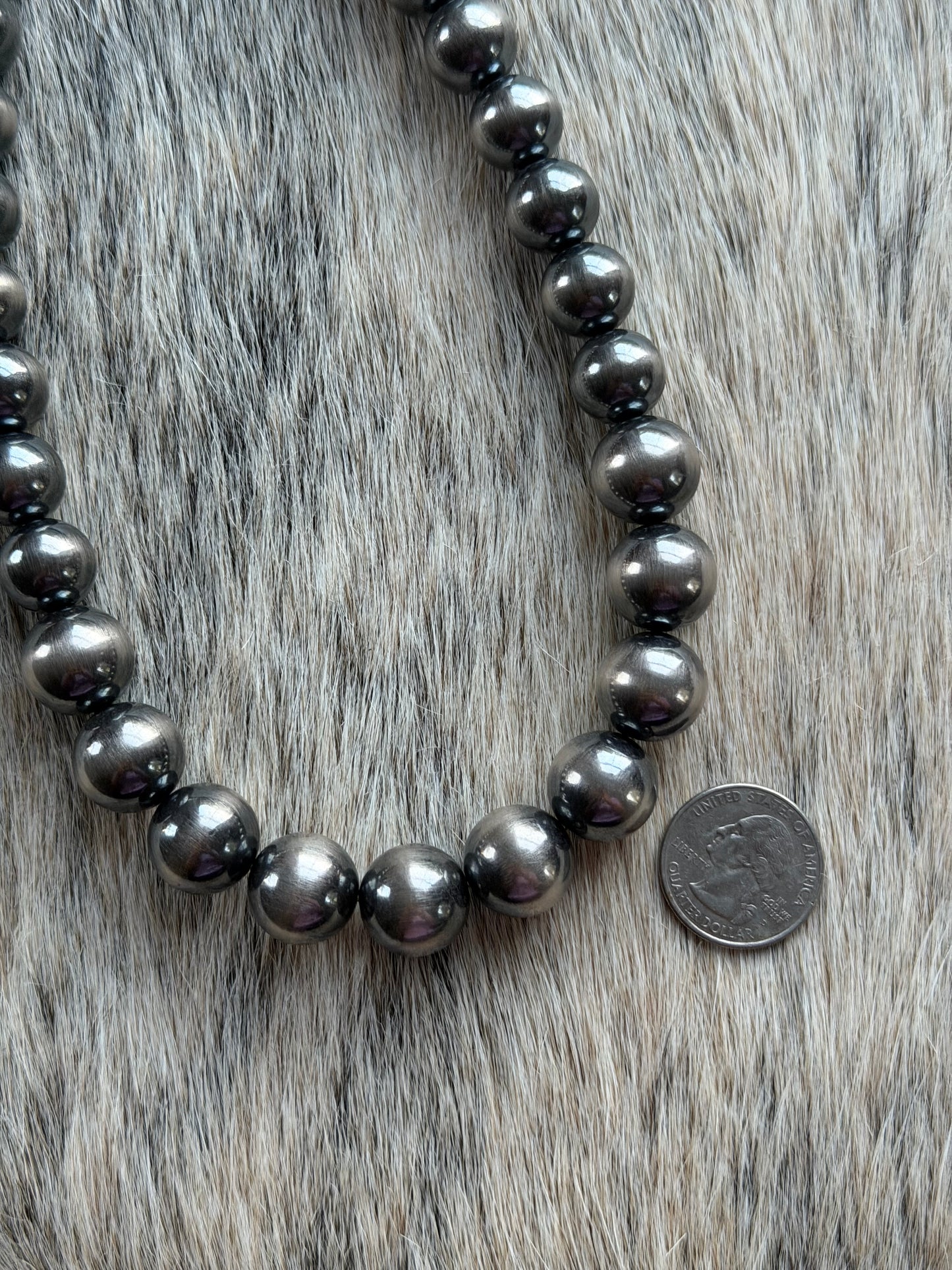 45" LONG 6mm-16mm Graduated Sterling Pearl Necklace