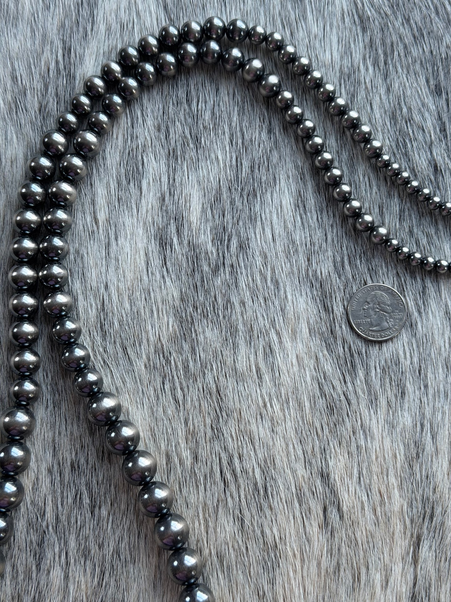 45" LONG 6mm-16mm Graduated Sterling Pearl Necklace