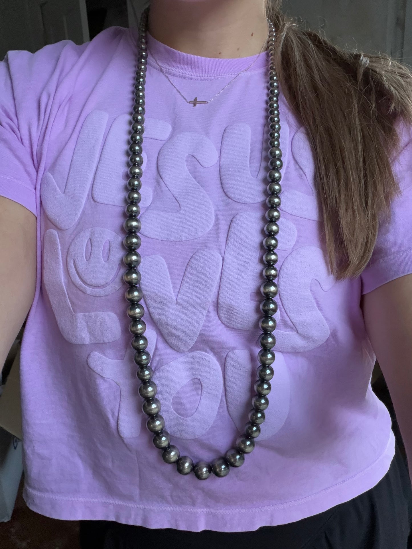45" LONG 6mm-16mm Graduated Sterling Pearl Necklace