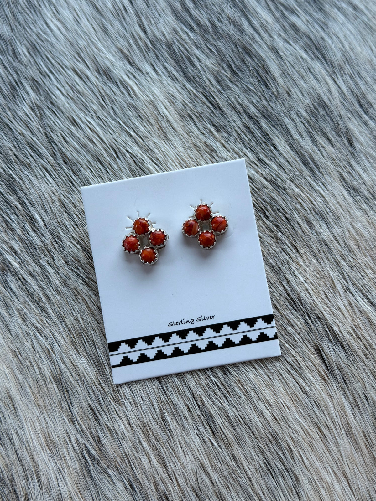 Spiny Oyster Shell Cluster Earrings