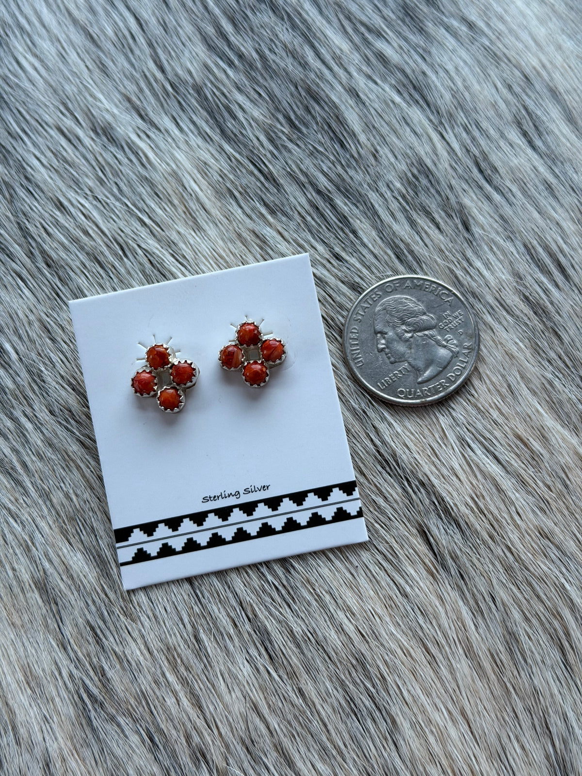 Spiny Oyster Shell Cluster Earrings