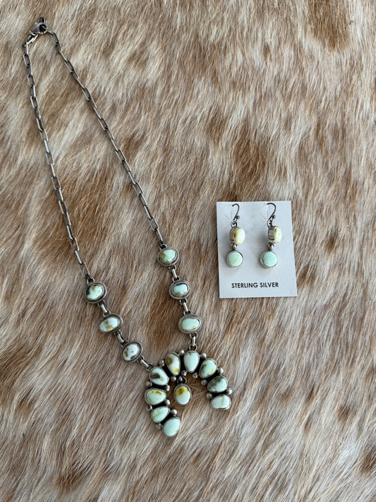 18" Palomino Variscite Necklace and Earrings Set