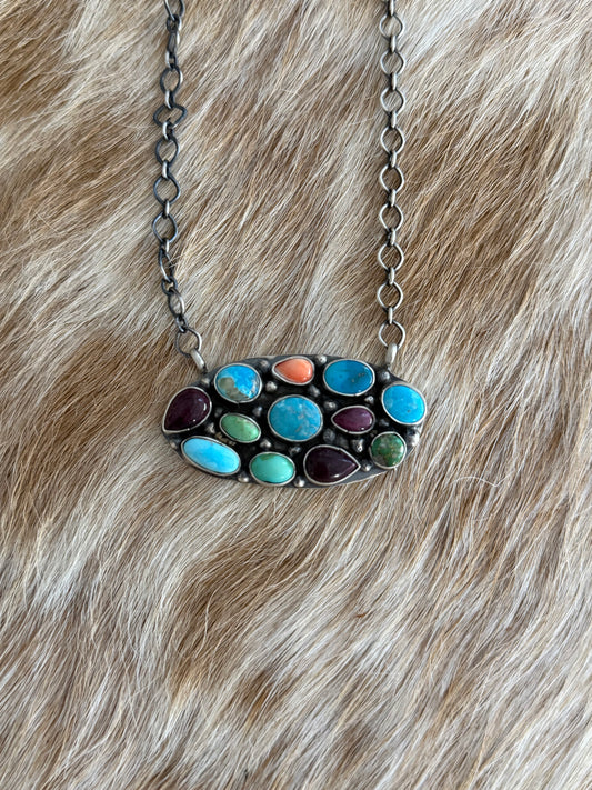 Multicolor Cluster Necklace