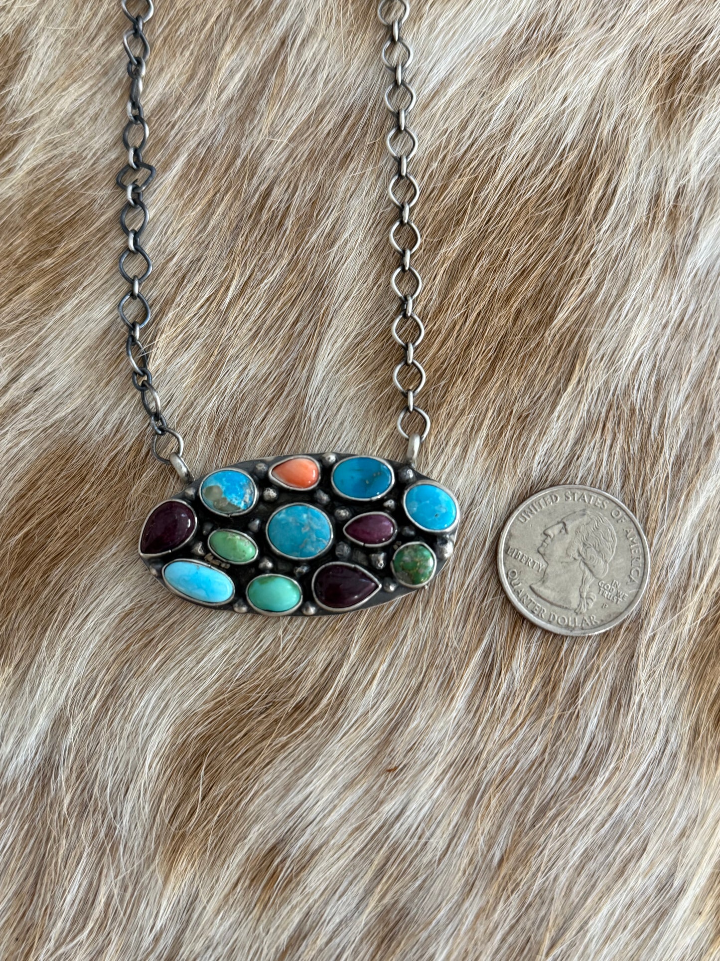 Multicolor Cluster Necklace