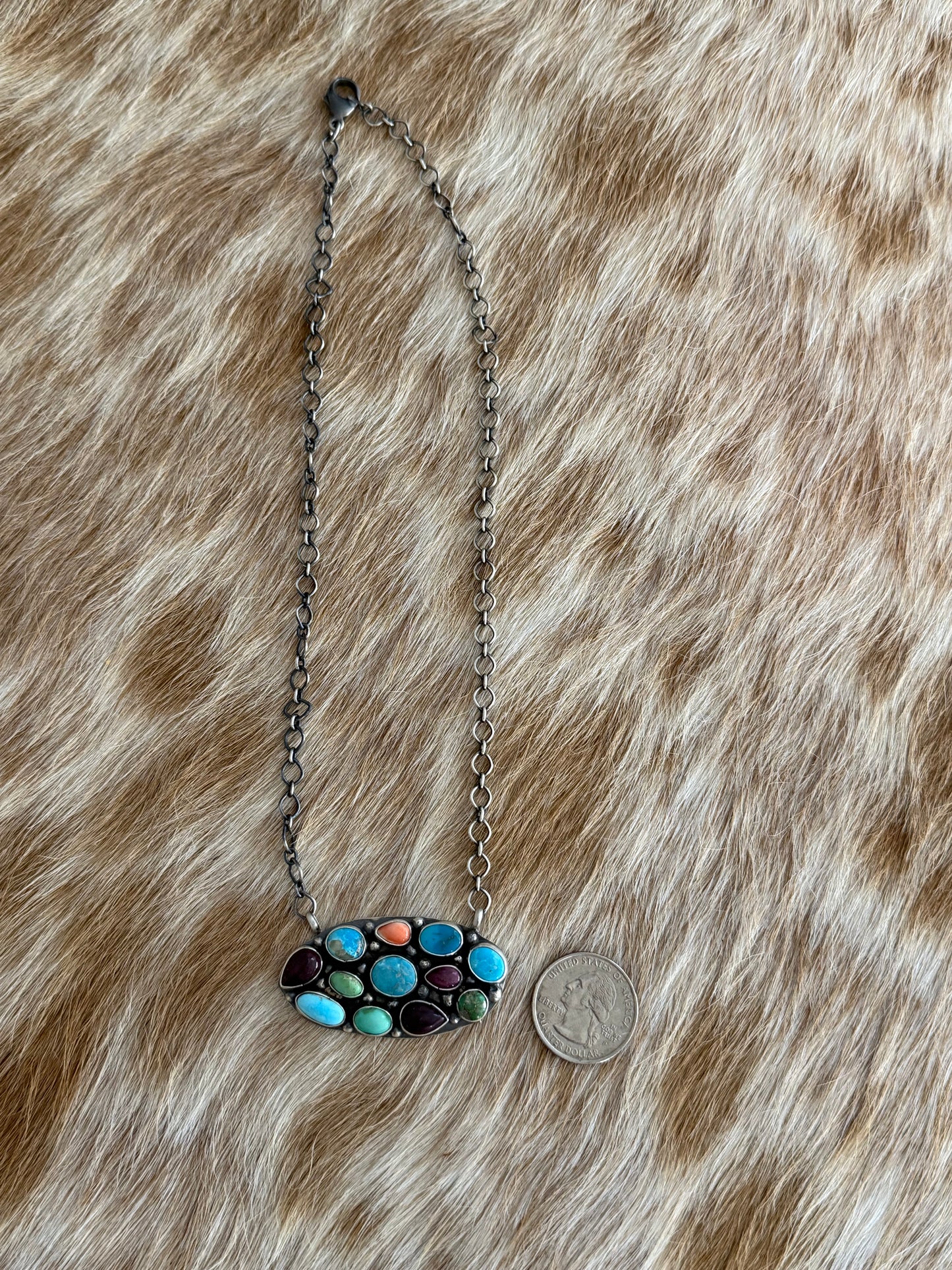 Multicolor Cluster Necklace