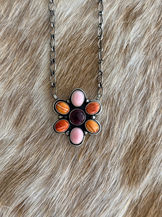 Multicolor Cluster Necklace