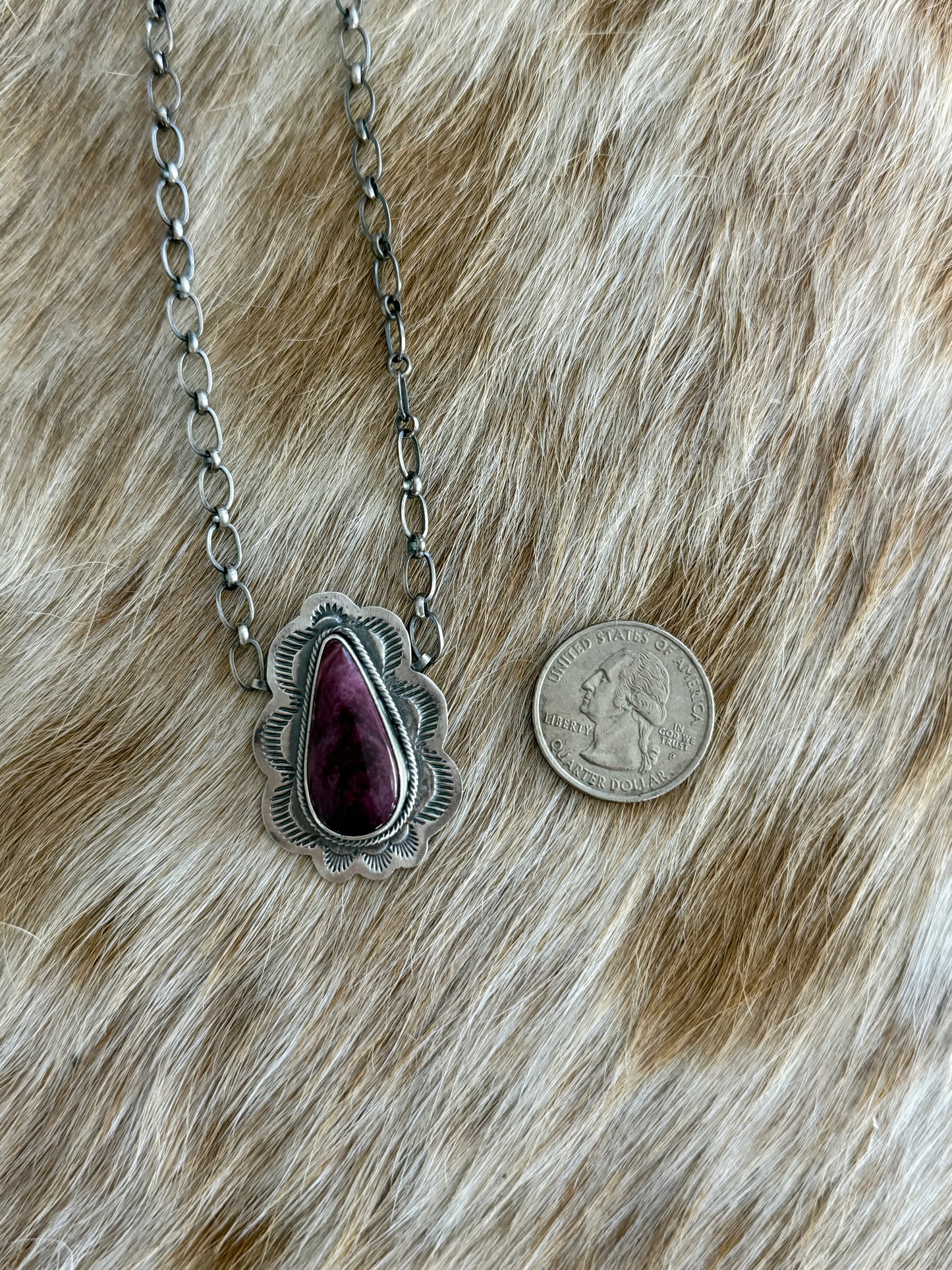 Purple Spiny Oyster Shell Necklace