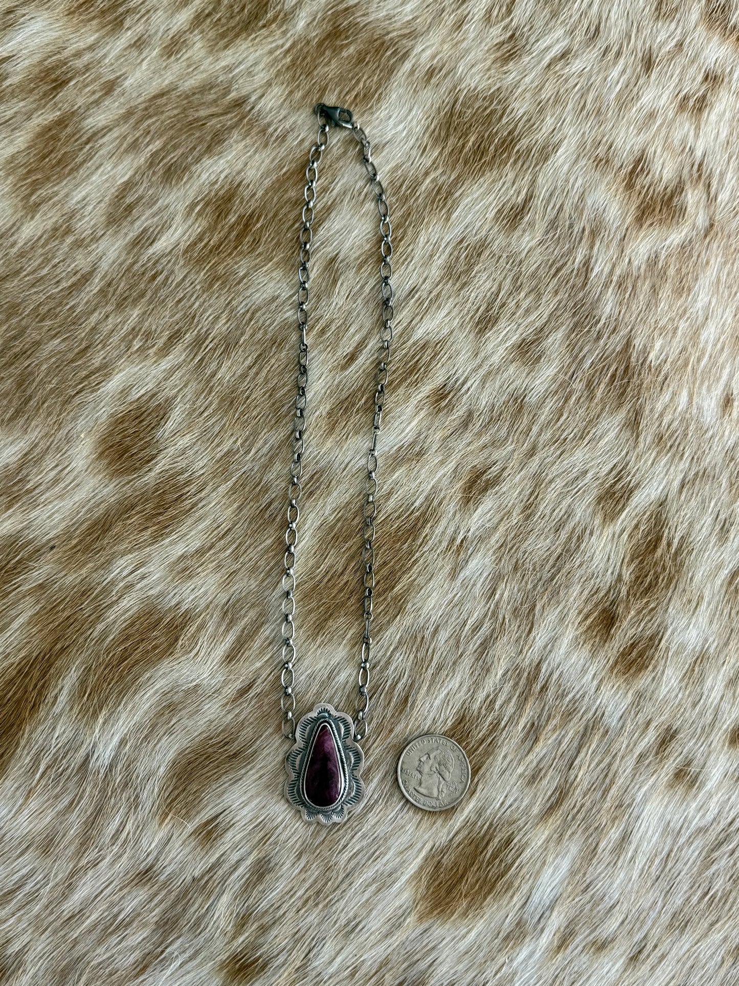 Purple Spiny Oyster Shell Necklace