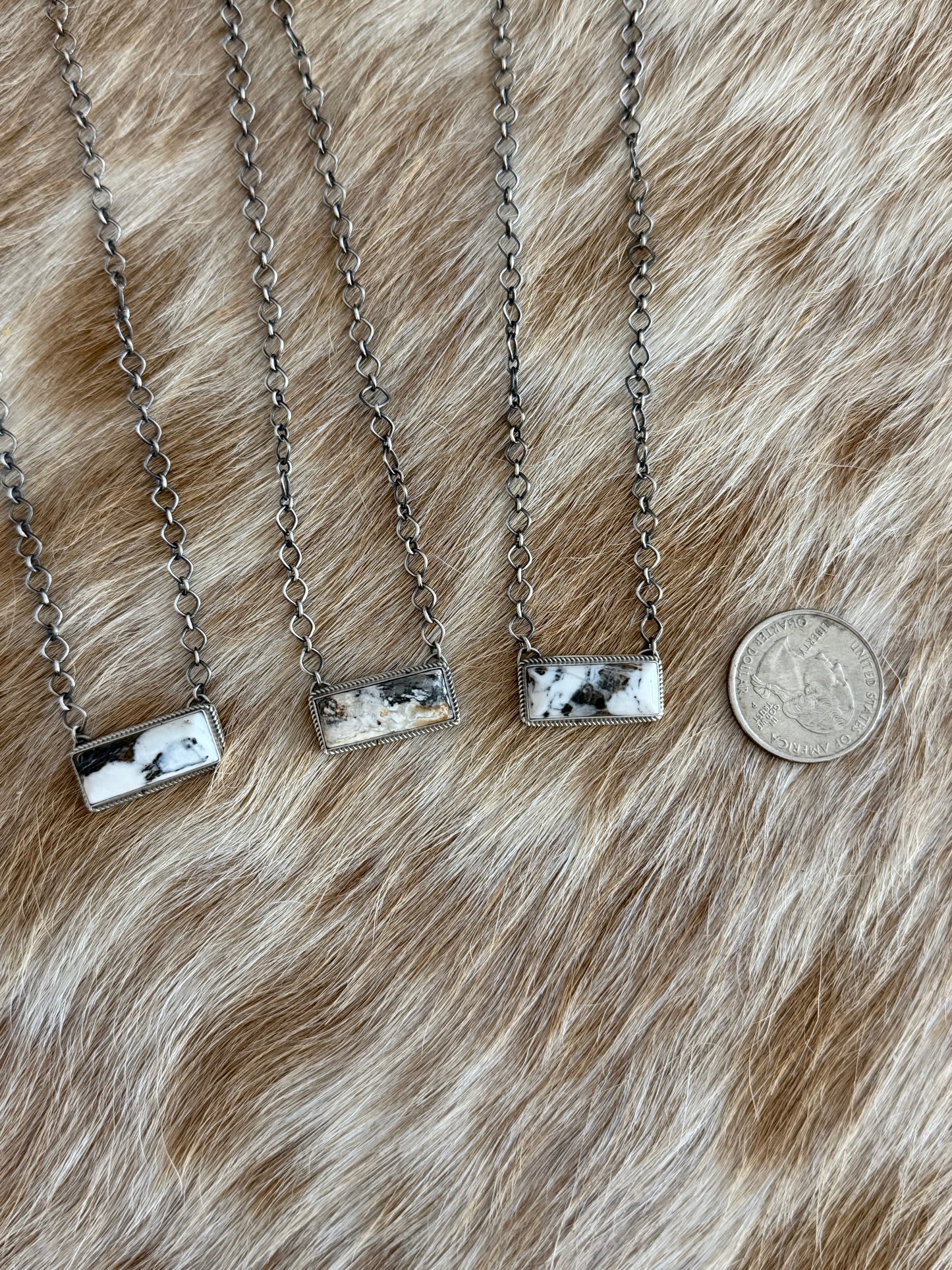 White Buffalo Bar Necklace
