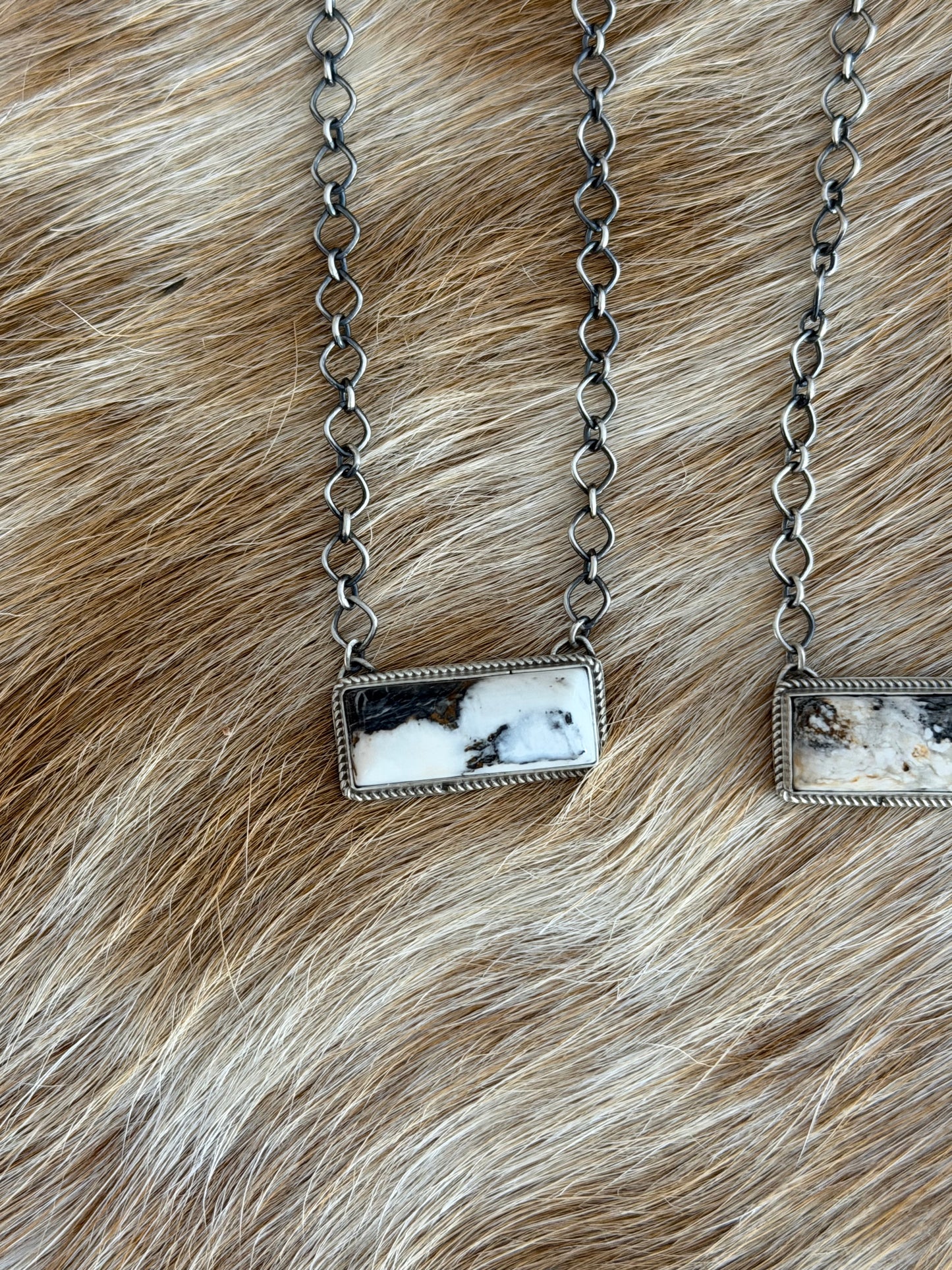 White Buffalo Bar Necklace