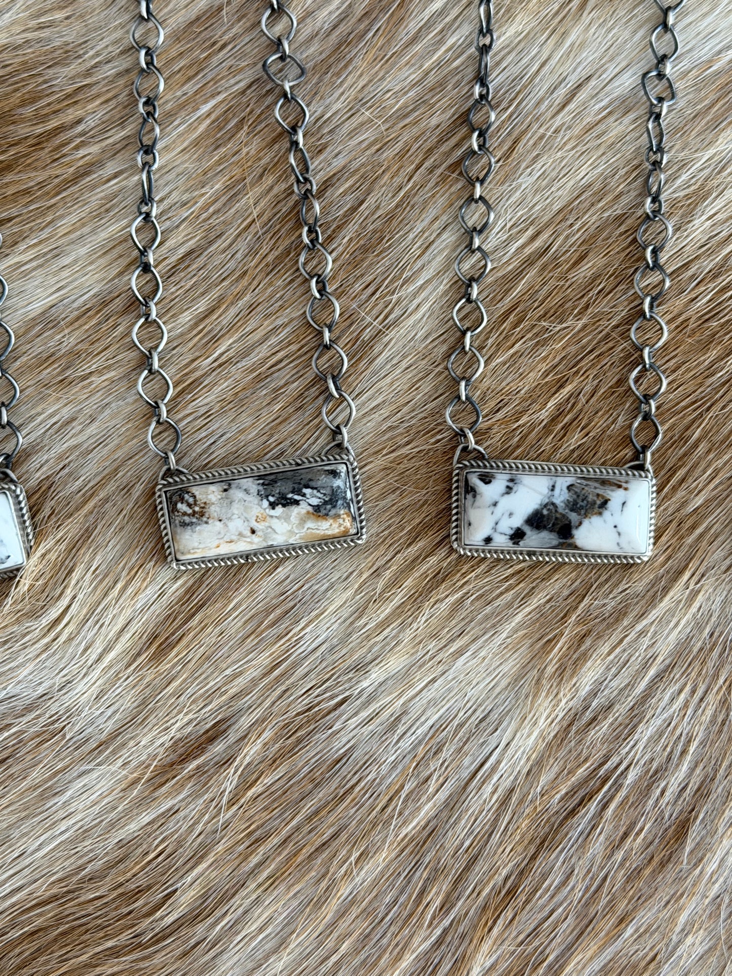 White Buffalo Bar Necklace