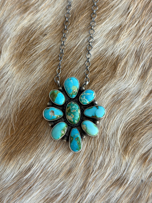 Sonoran Gold Turquoise Cluster Necklace