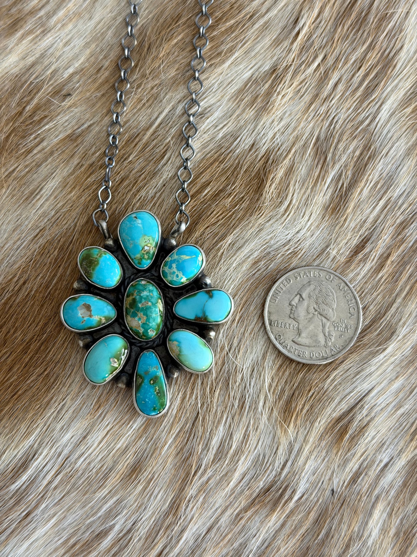 Sonoran Gold Turquoise Cluster Necklace
