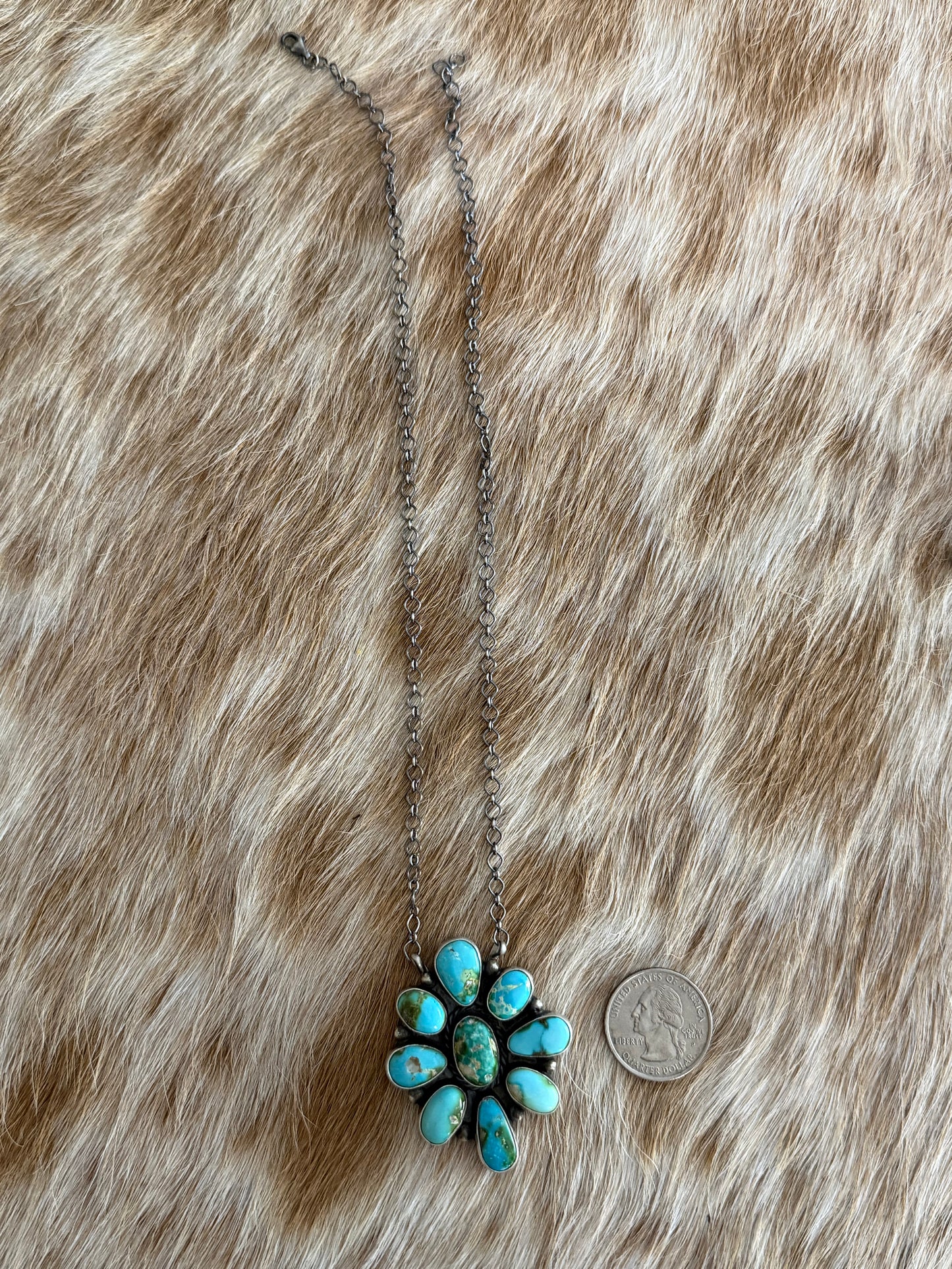 Sonoran Gold Turquoise Cluster Necklace