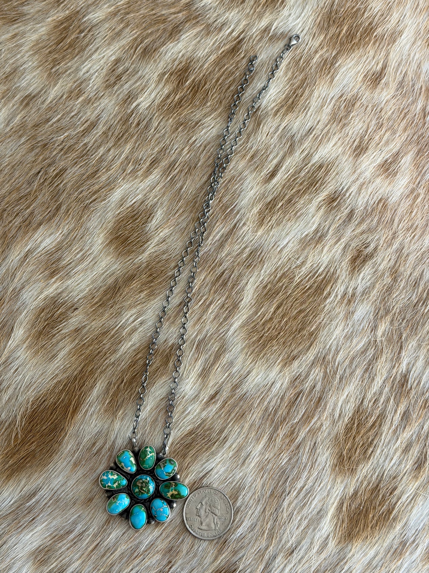 Sonoran Gold Turquoise Cluster Necklace